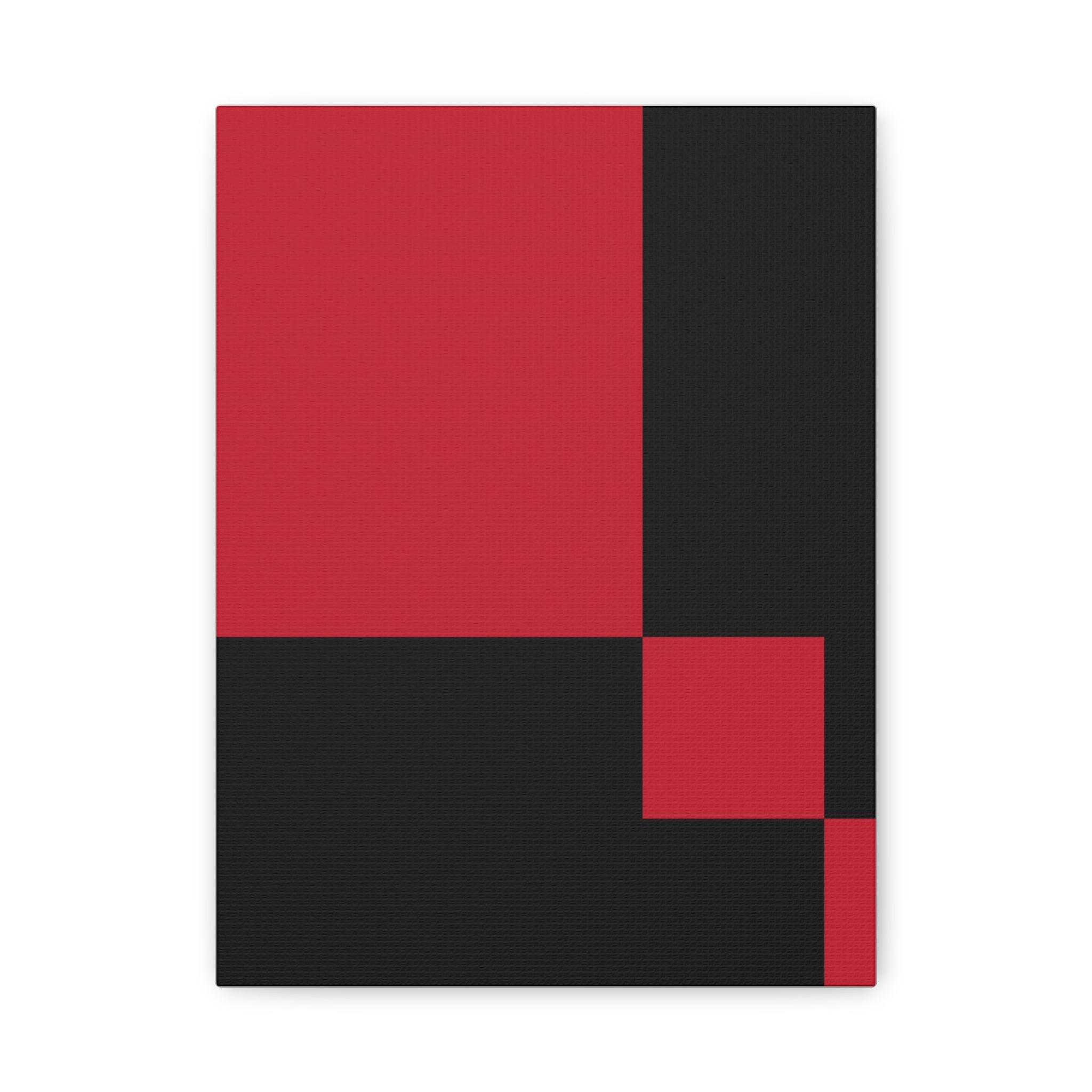 Abstract Red & Black Geometric Canvas Art