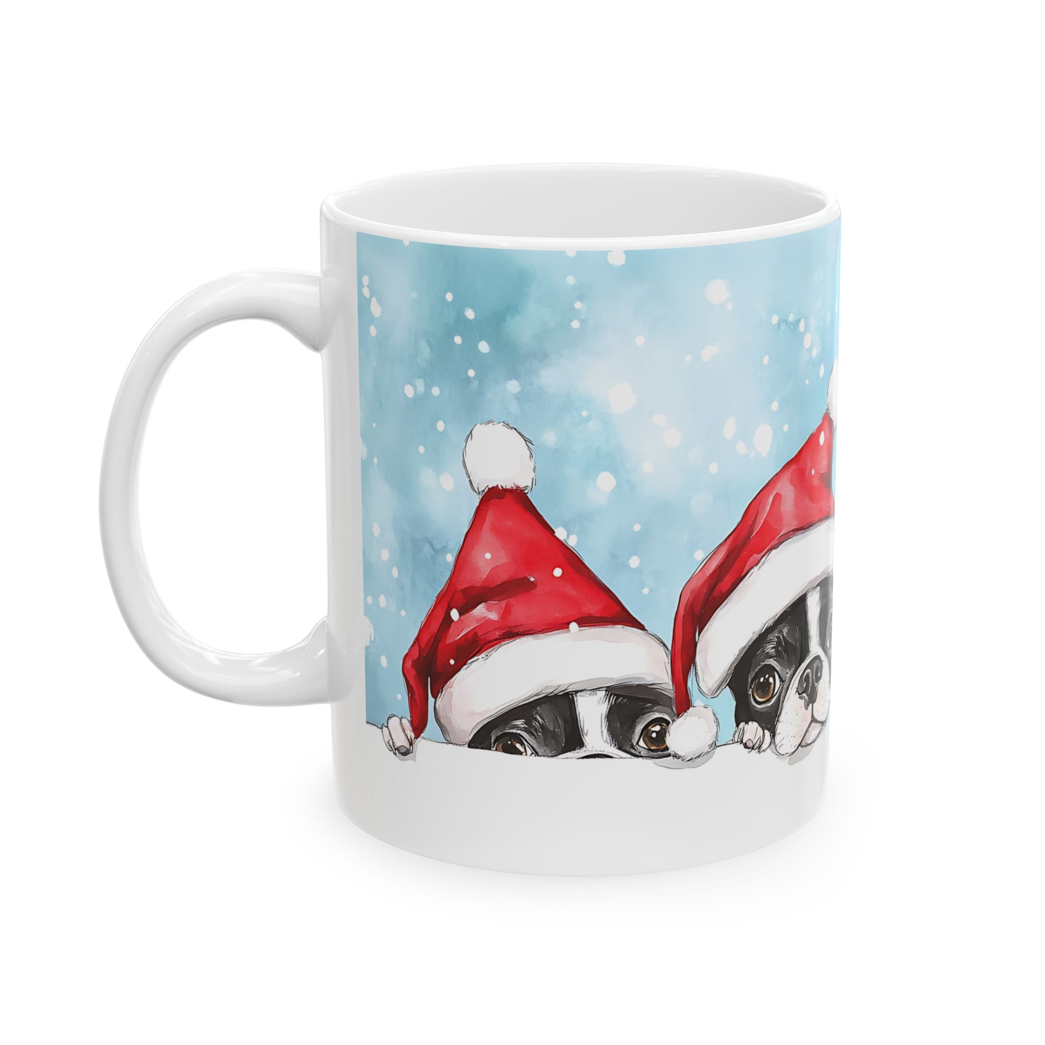 Boston Terrier Puppies Christmas Mug