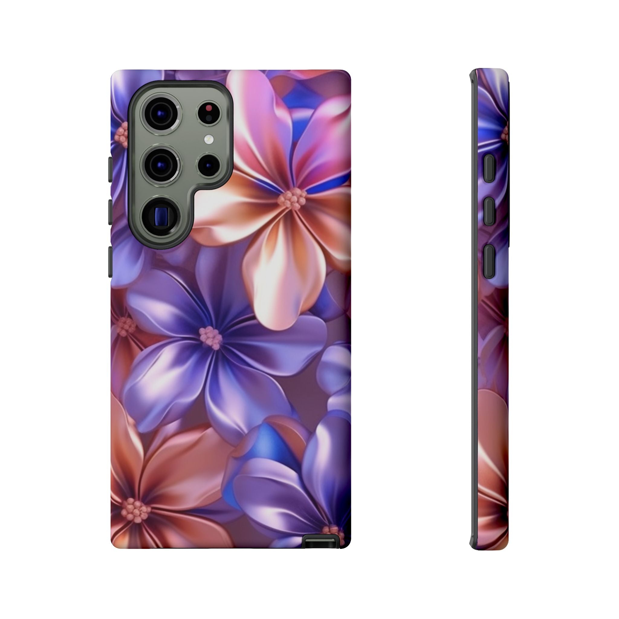 Metallic Flower Samsung Case - Rose Gold & Lavender