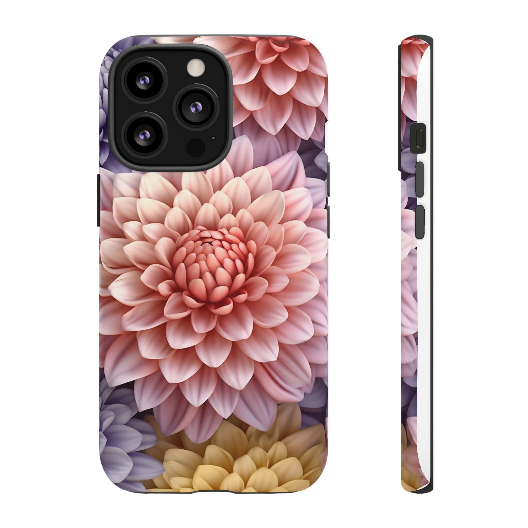 Dahlia Bloom Hexagon Stone iPhone Case