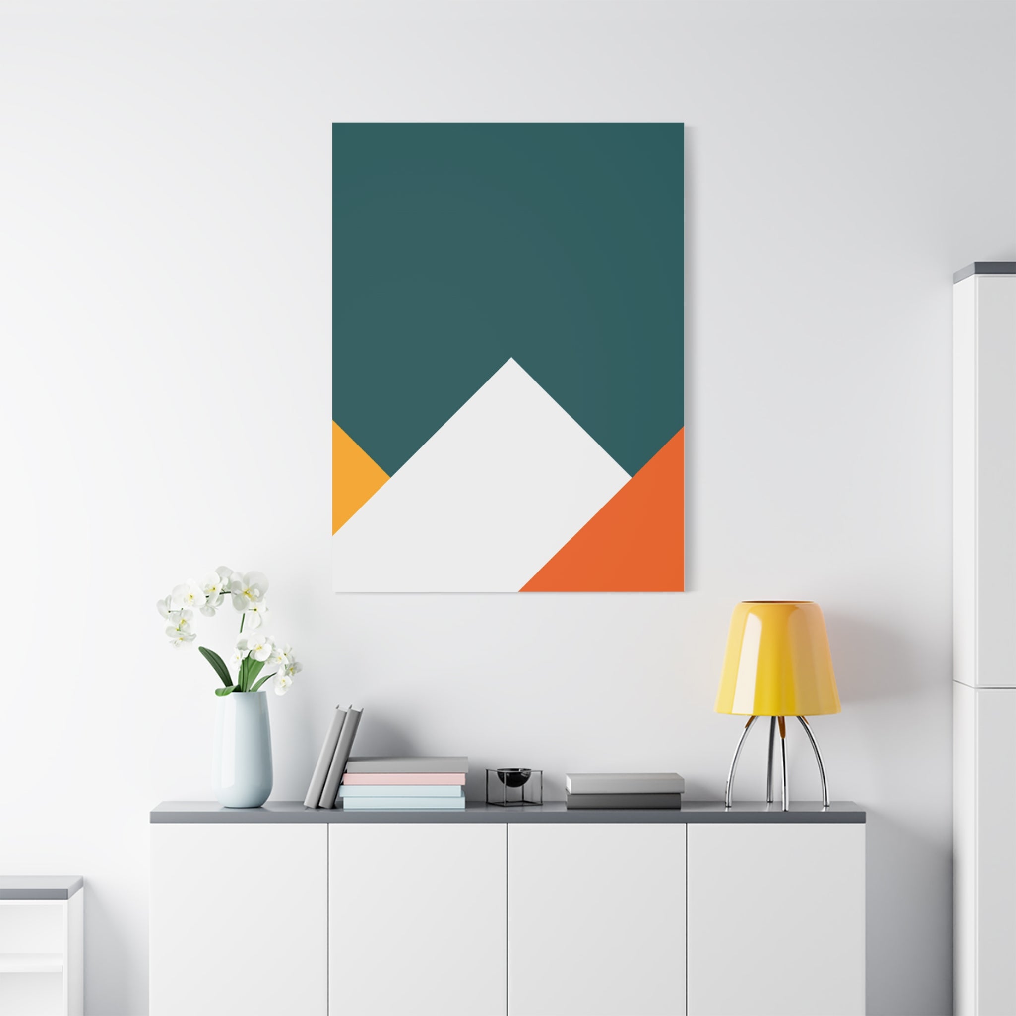 Abstract Geometric Mountain Canvas Art