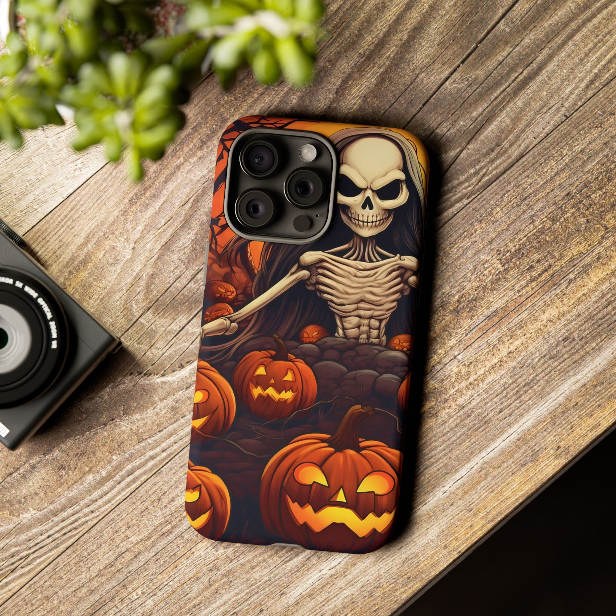 Spooky Skeleton Hexagon iPhone Case