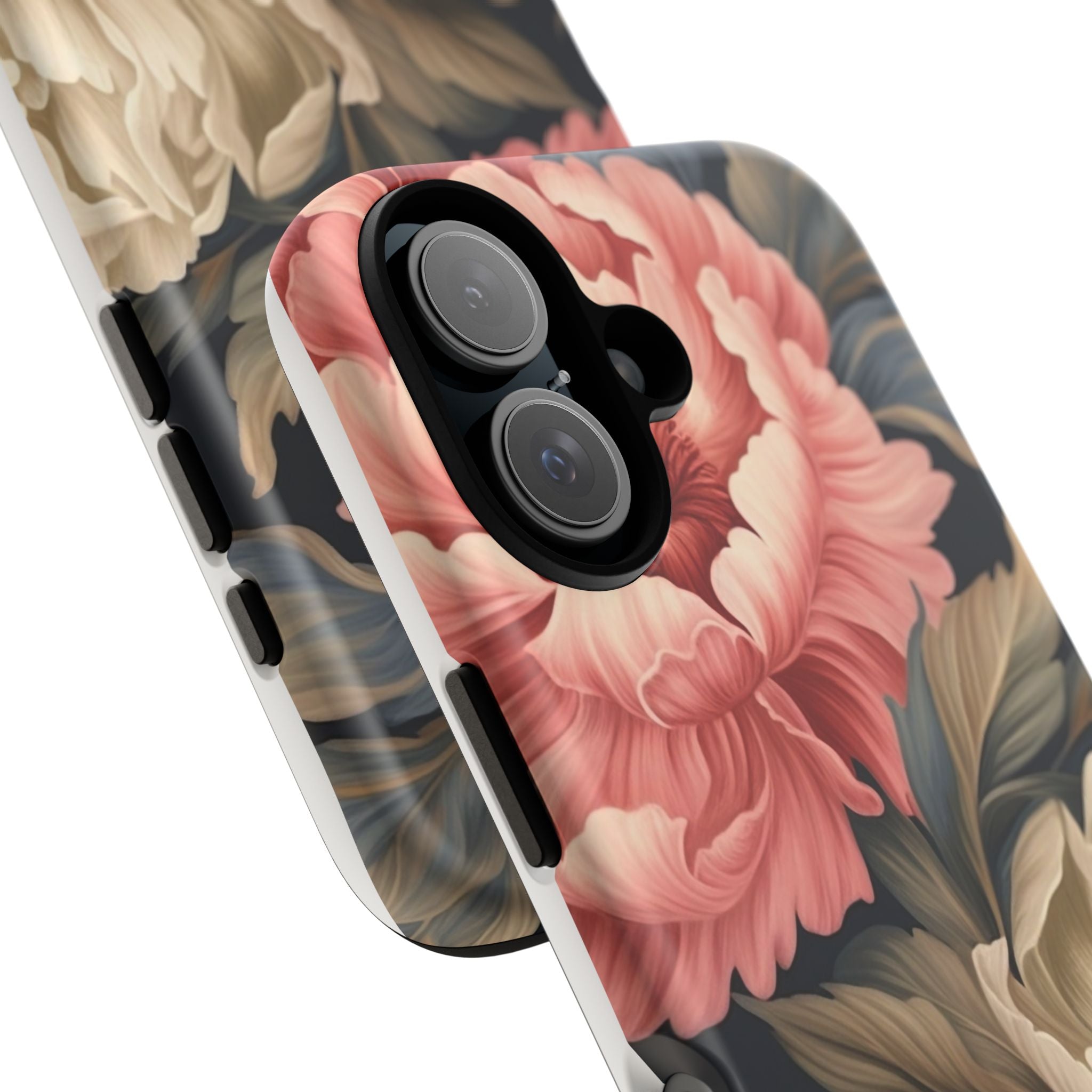 Blush Peony Floral iPhone Case - Hexagon Stone