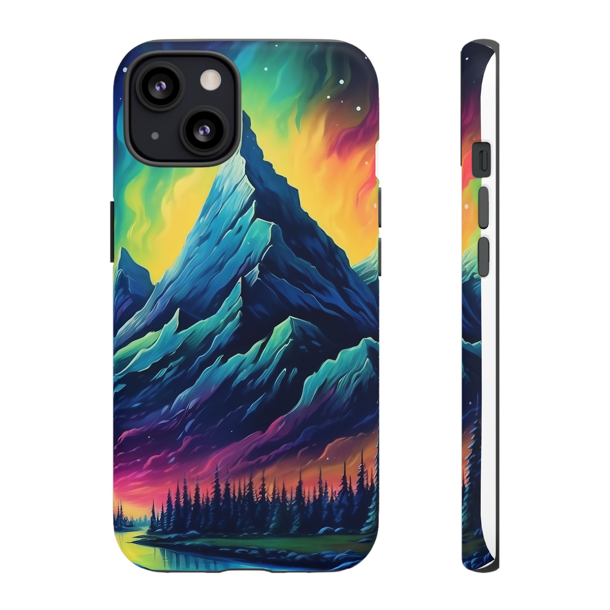 Aurora Mountain Hexagon iPhone Case