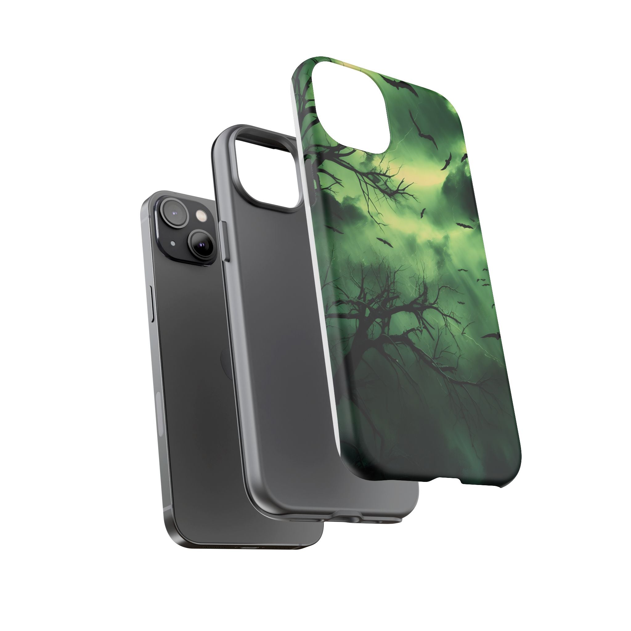 Gothic Green Forest iPhone Case - Hexagon Stone