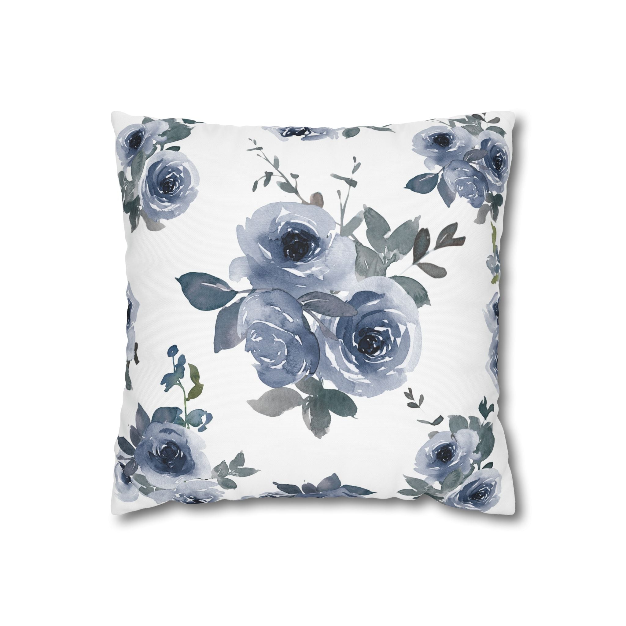 Blue Rose Watercolor Pillowcase