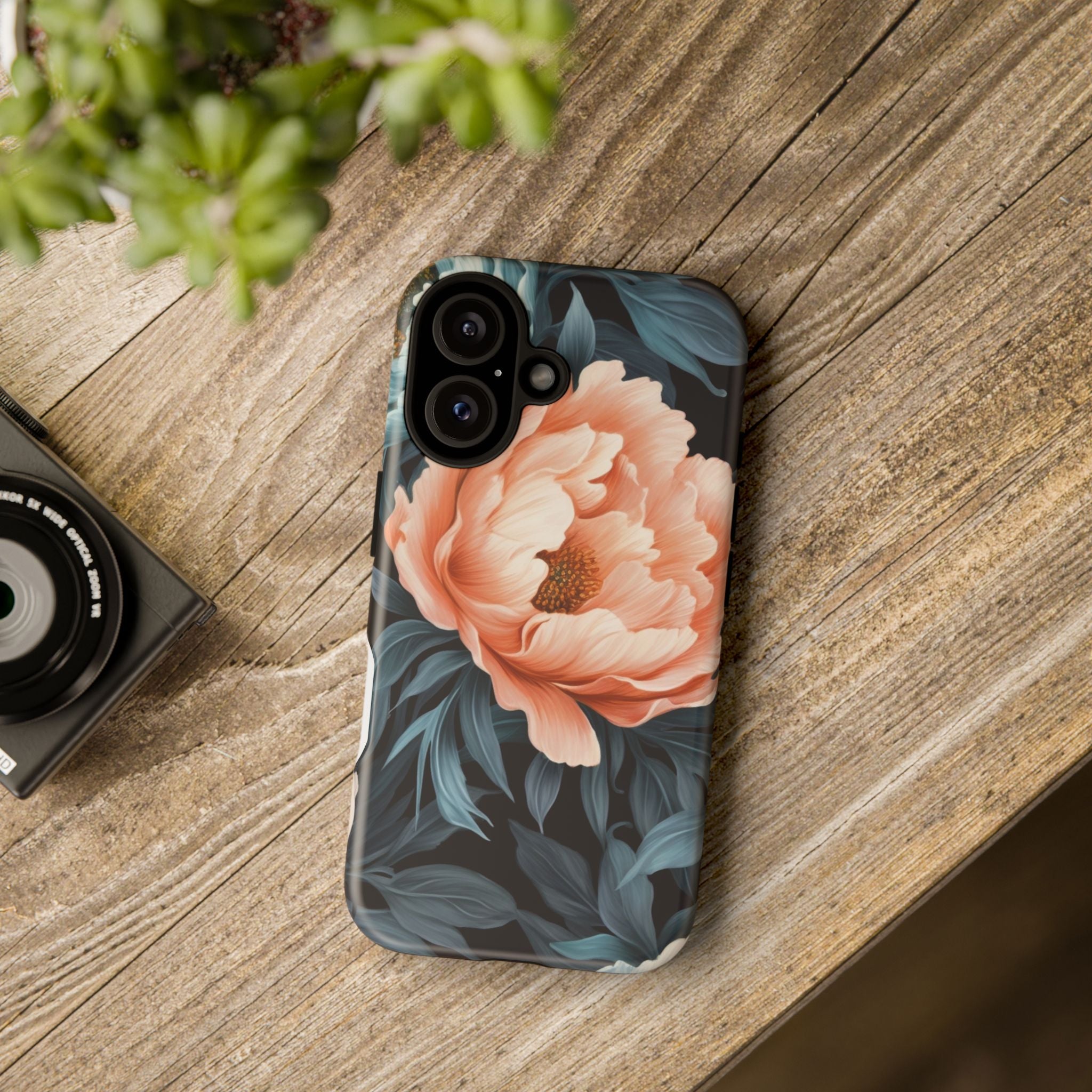 Moody Floral iPhone Case - Hexagon Stone