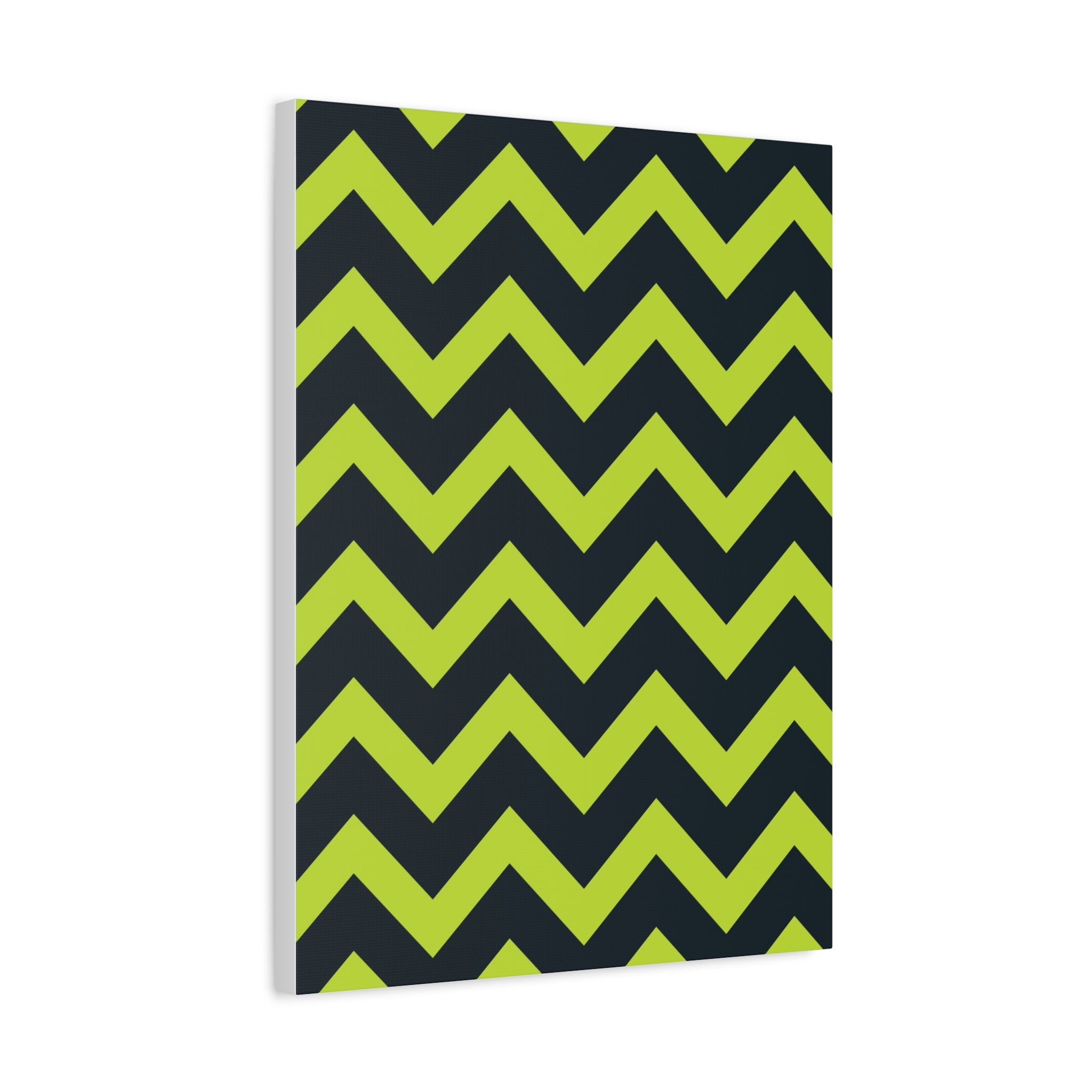 Lime & Forest Green Zigzag Canvas Art