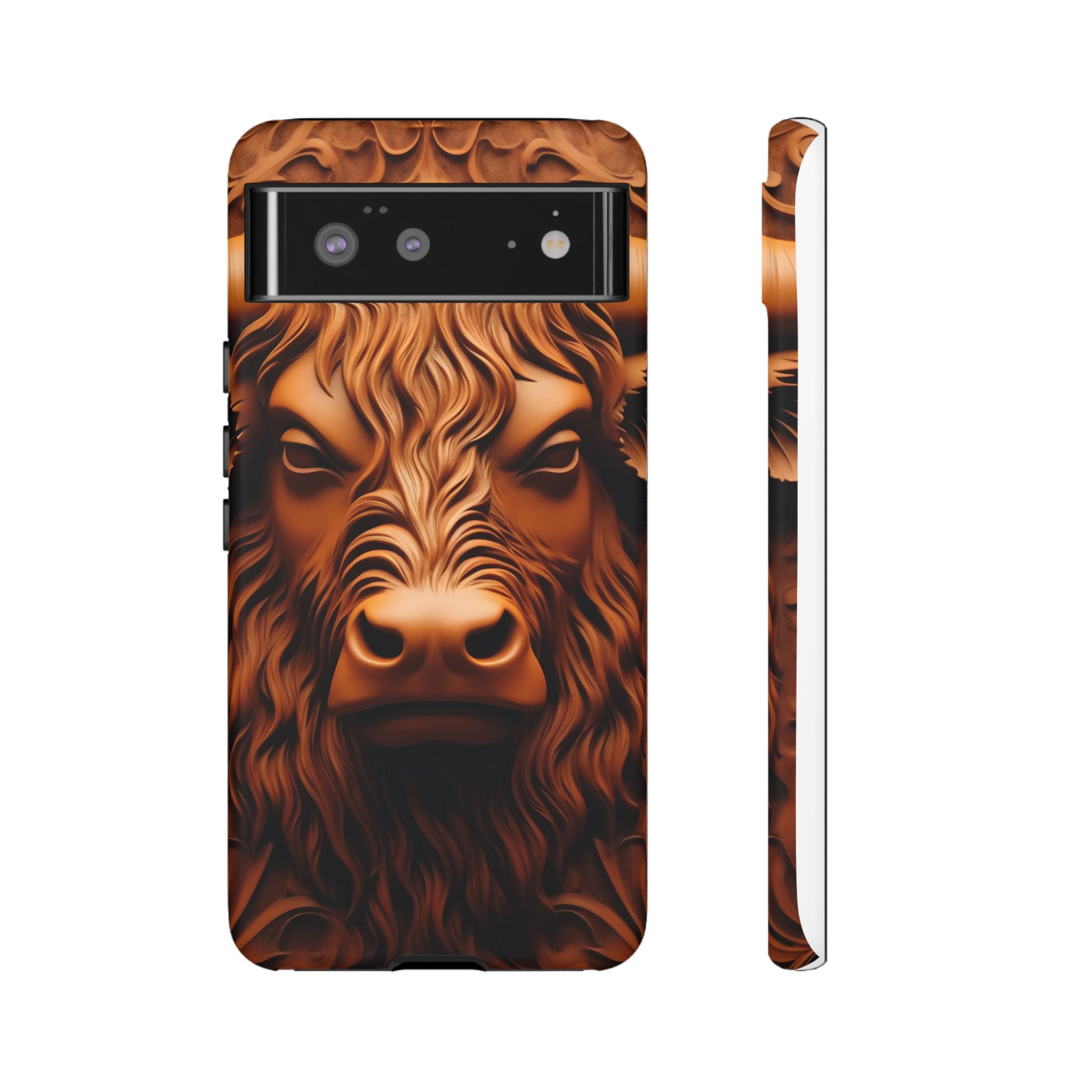 Intricate Bull Wood Carving Google Pixel Case (All Models)