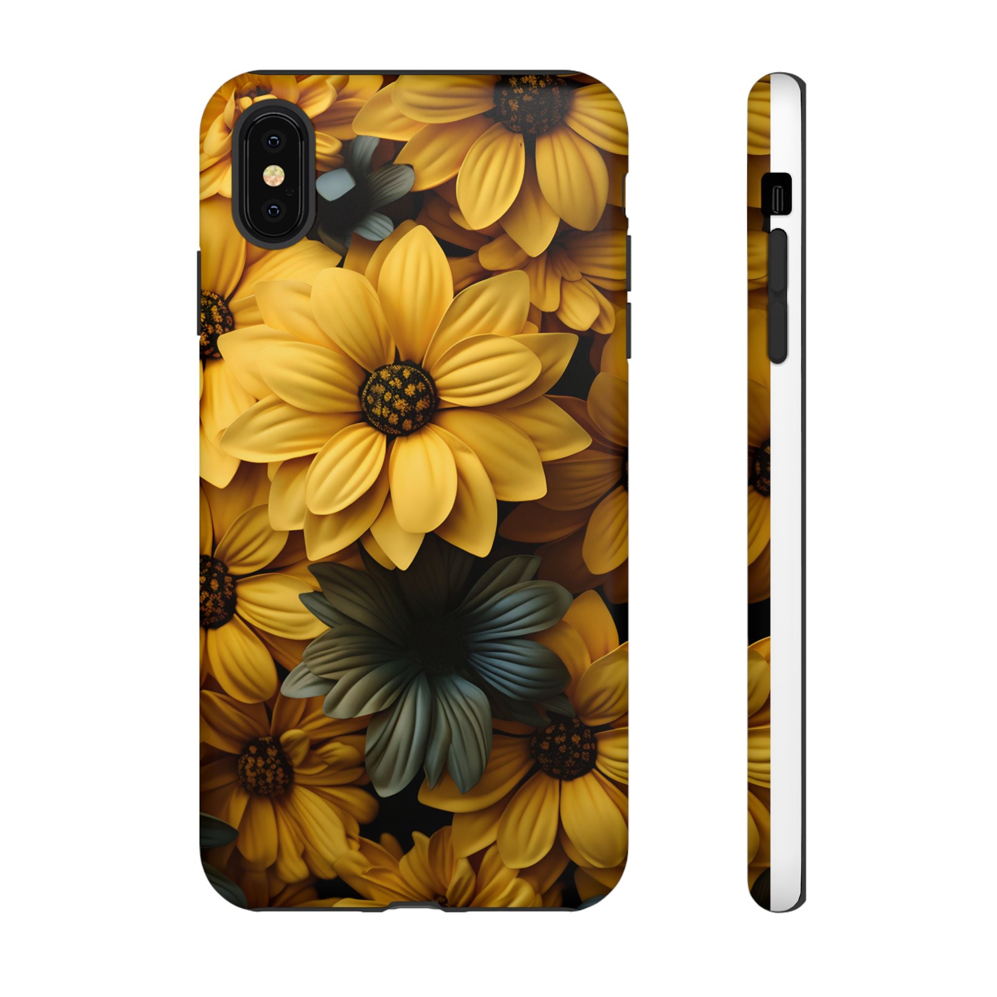 Golden Bloom Hexagon iPhone Case - Rugged Texture