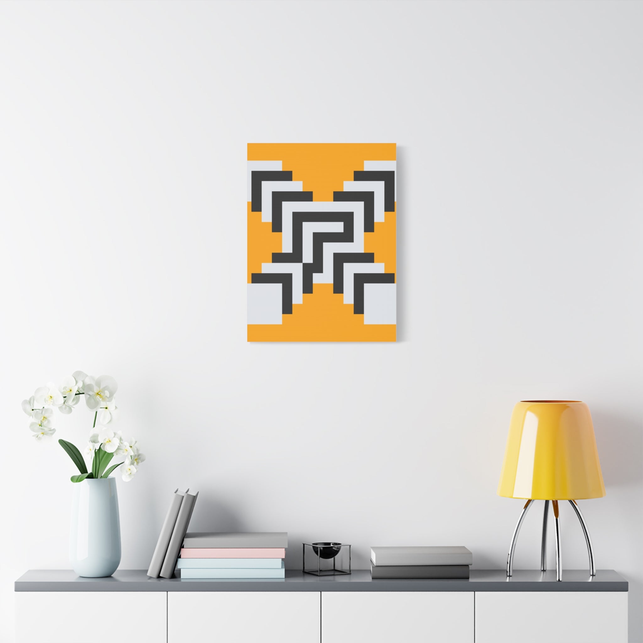 Geometric Orange Canvas Wall Art