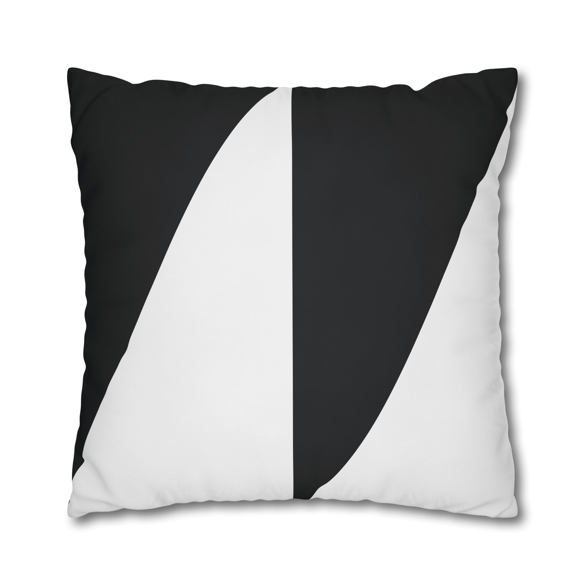 Geometric Triangle Pillowcase - Black & White