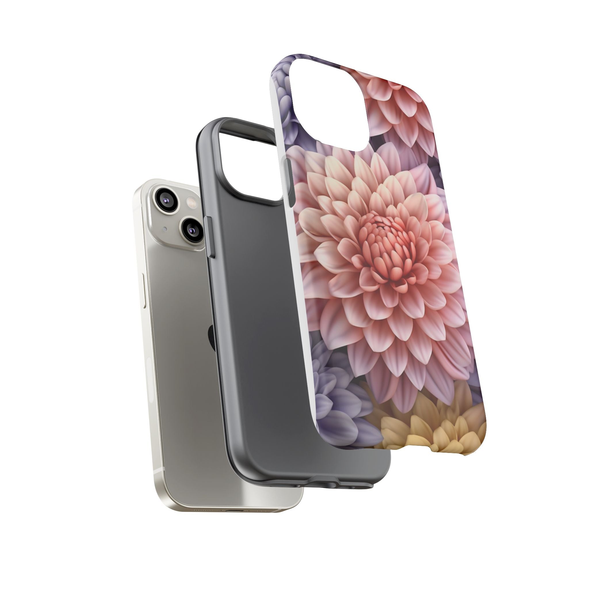 Dahlia Bloom Hexagon Stone iPhone Case