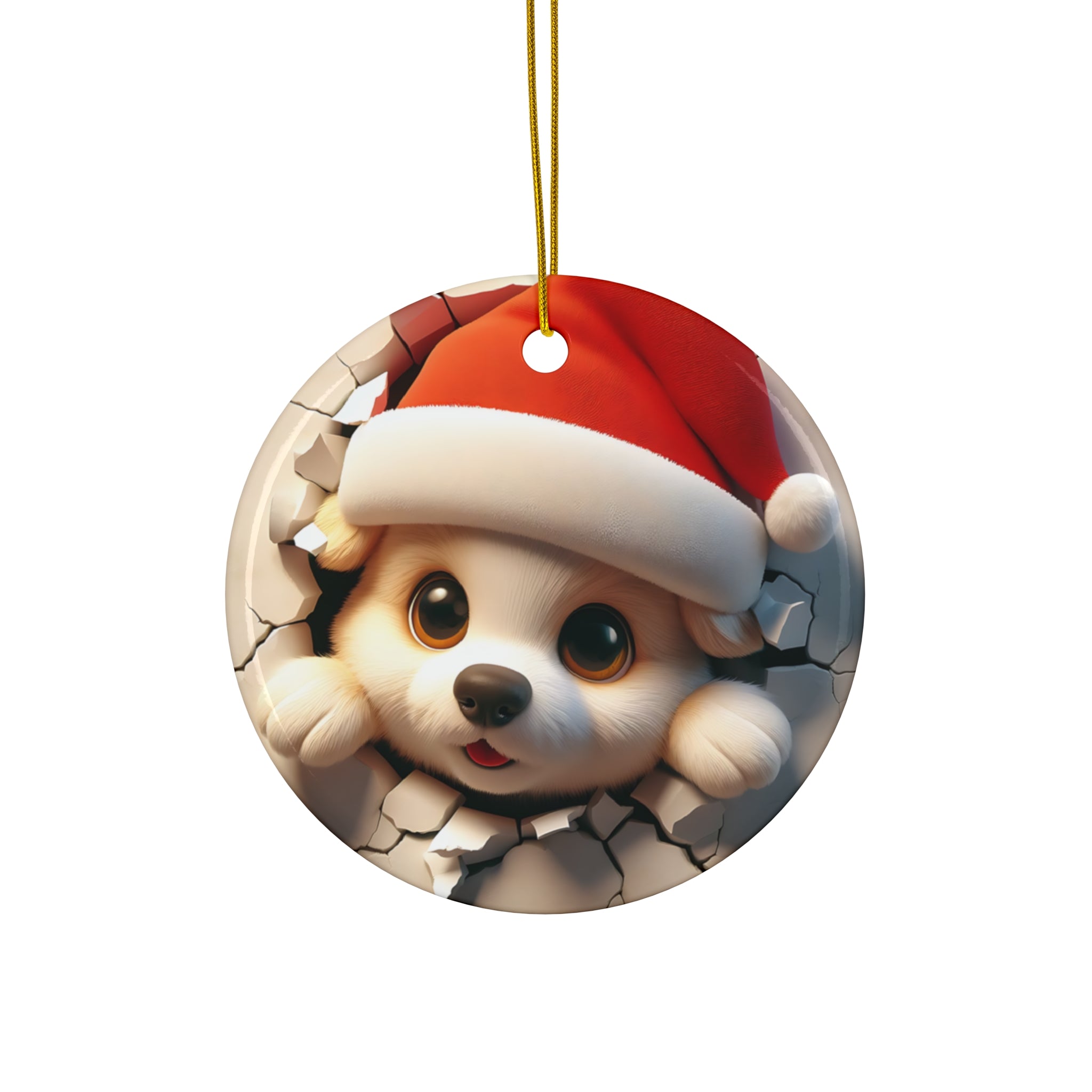 Santa Puppy Ornament: Holiday Charm