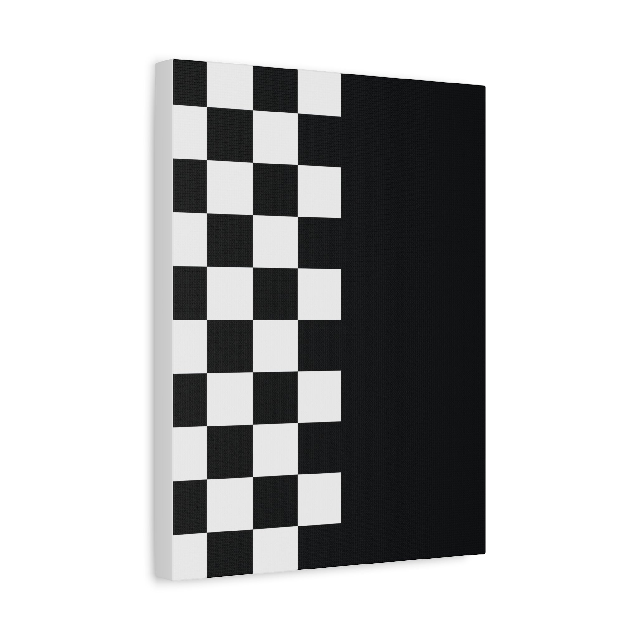 Abstract Black & White Checkered Canvas Art