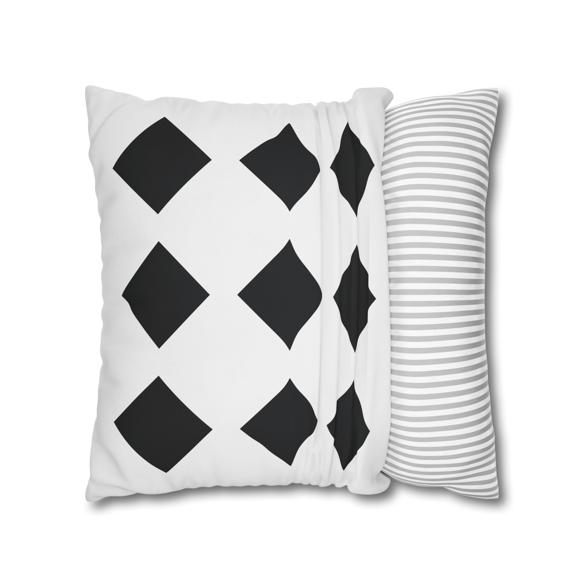 Black Diamond Grid Pillowcase - Geometric Design