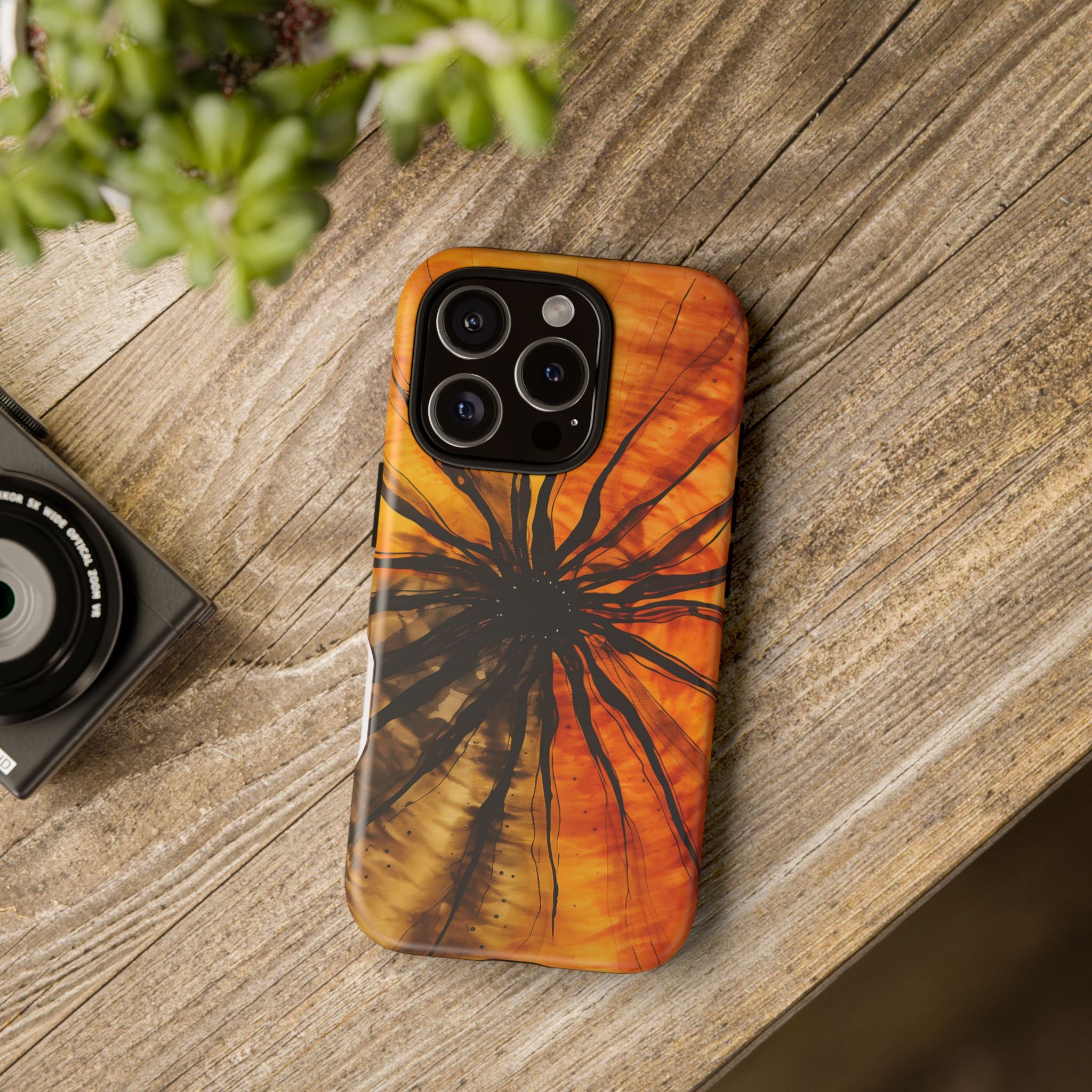 Fiery Sunburst Hexagon iPhone Case