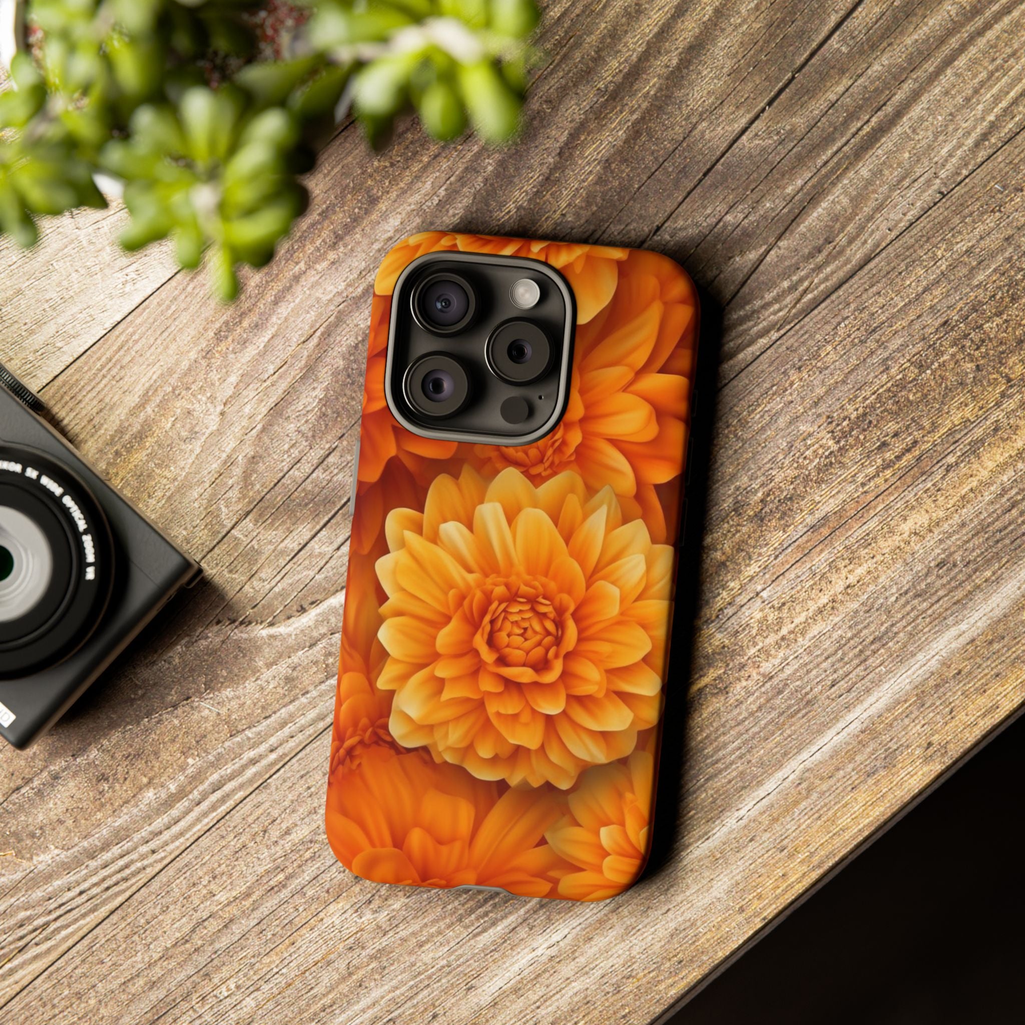 Fiery Dahlia Hexagon iPhone Case