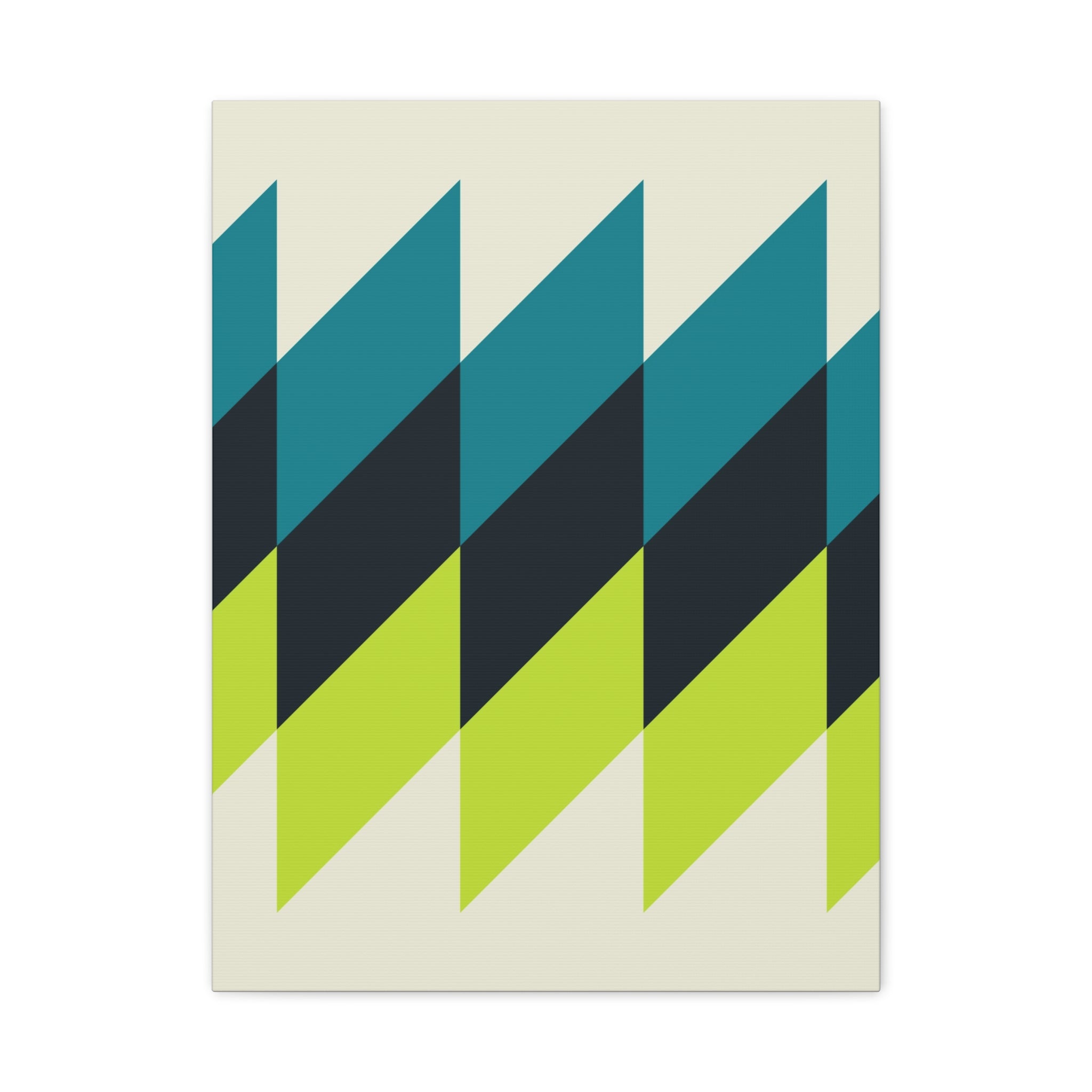 Geometric Teal & Lime Green Canvas Art