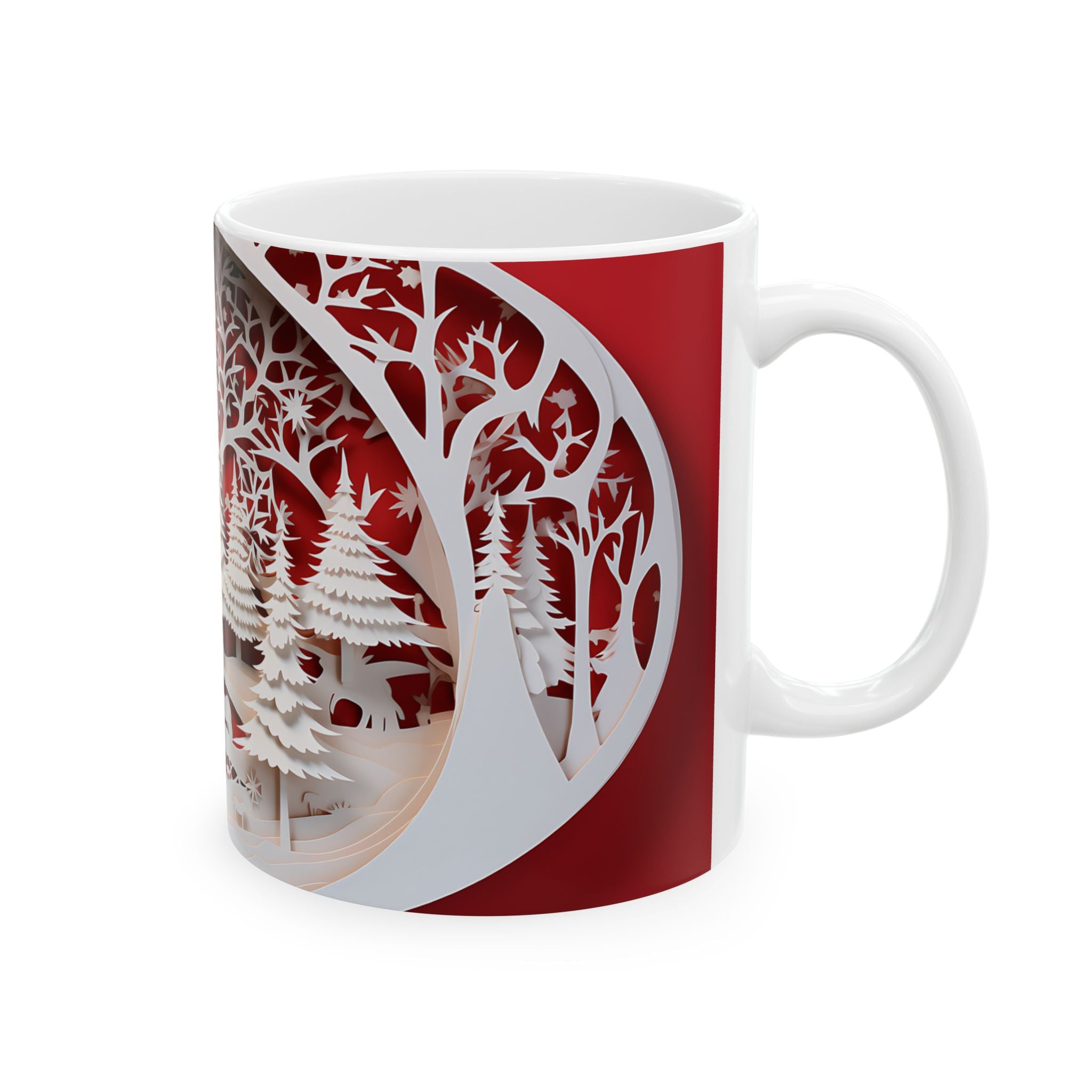 Winter Forest Papercut Mug