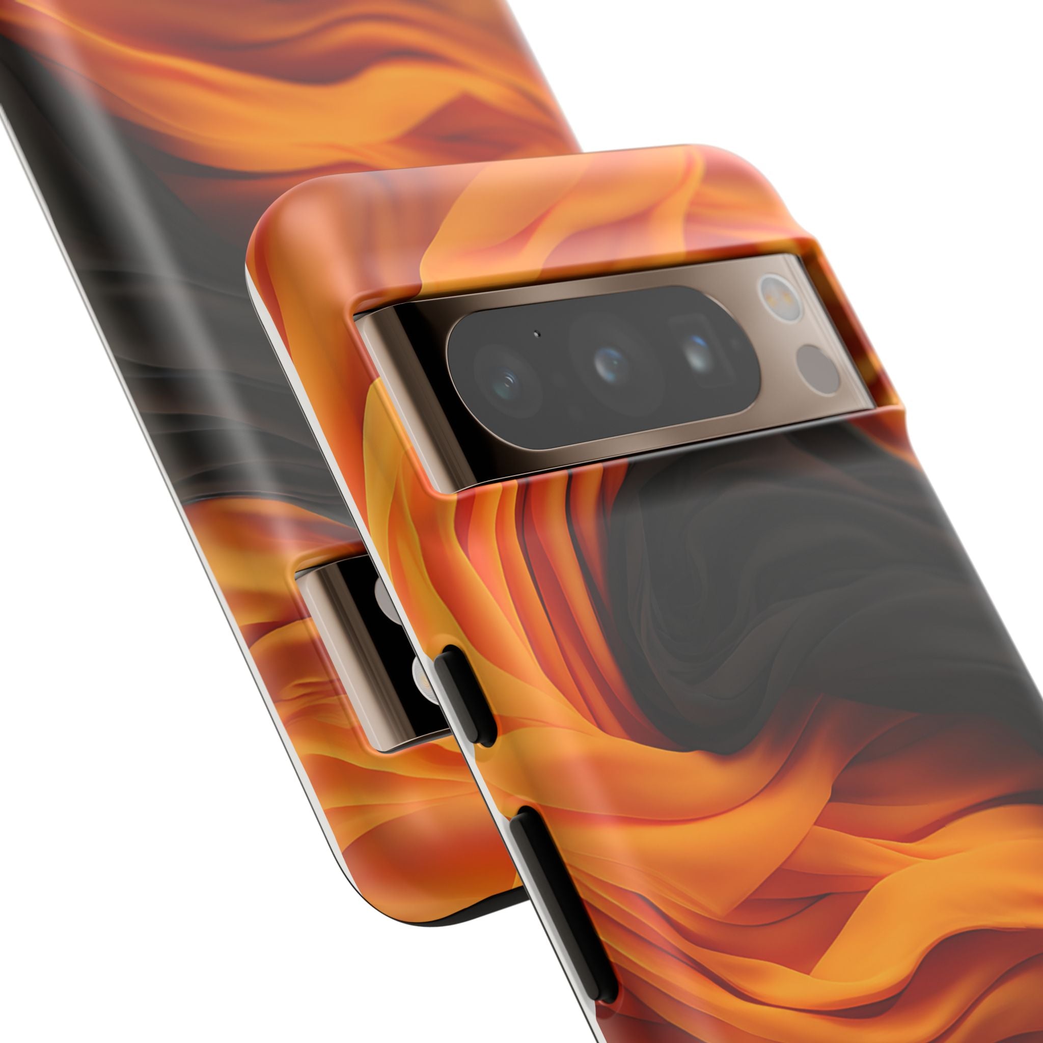 Abstract Orange & Gray Google Pixel Case (All Models)