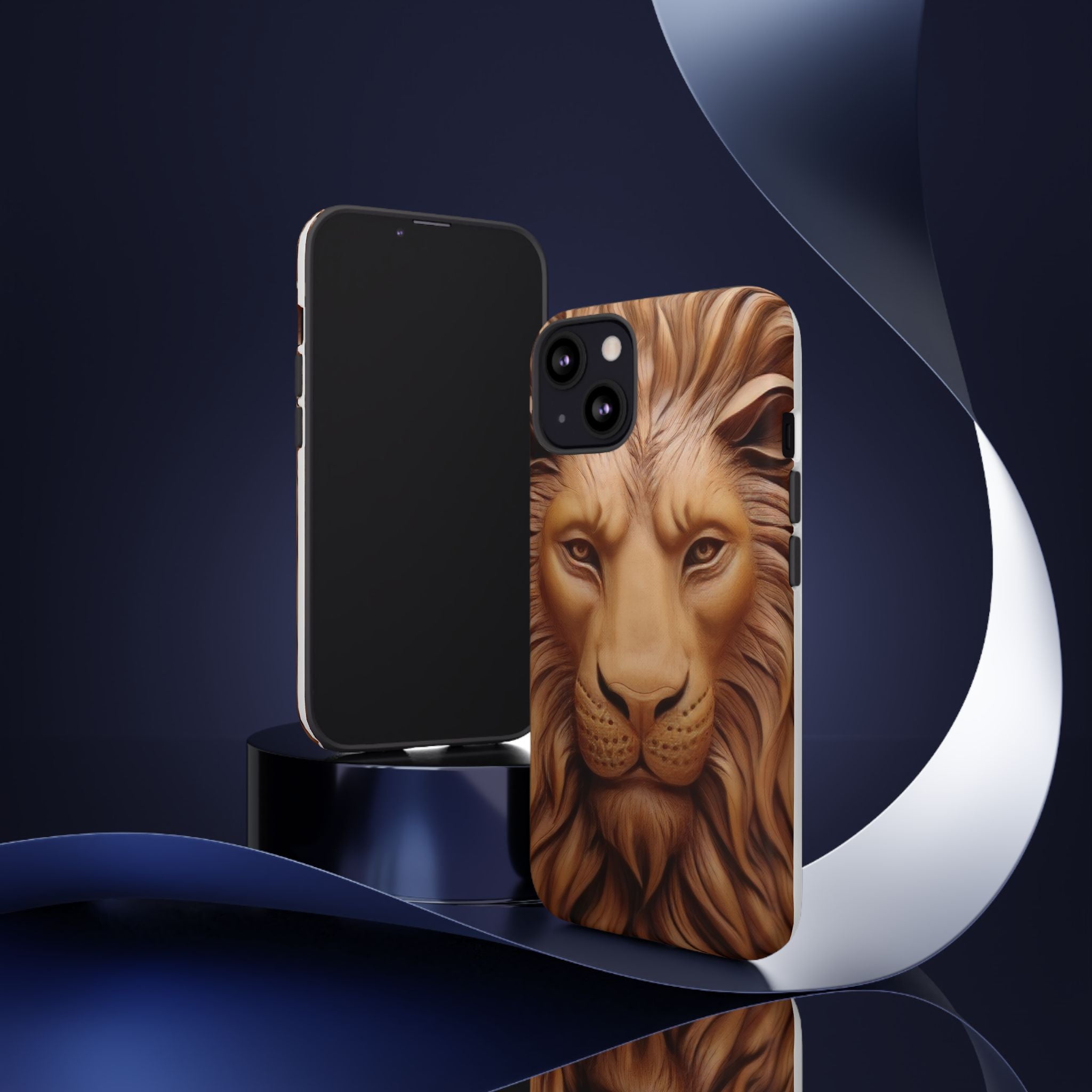 Majestic Lion Head Hexagon Stone iPhone Case