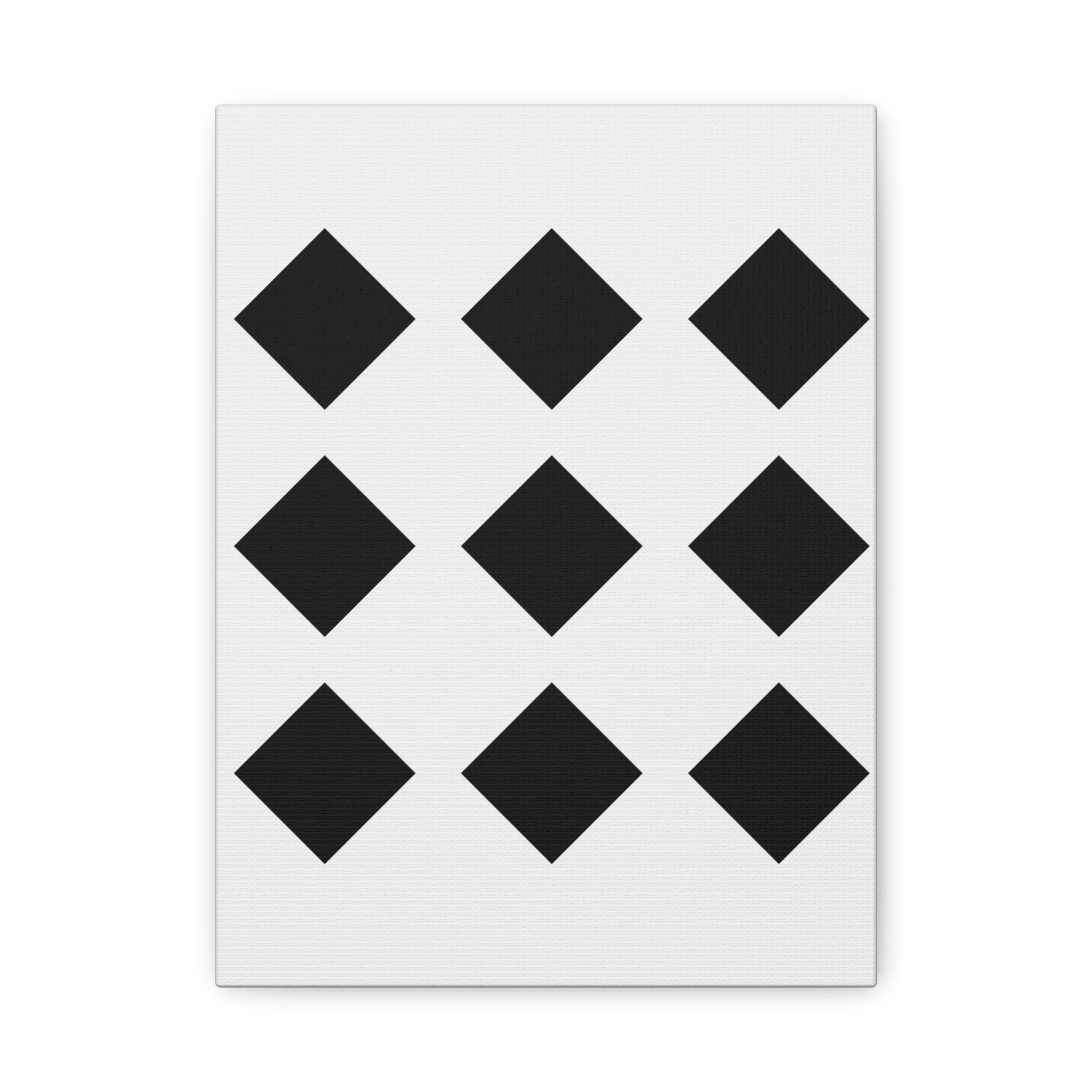 Black Diamond Grid - Matte Canvas Art