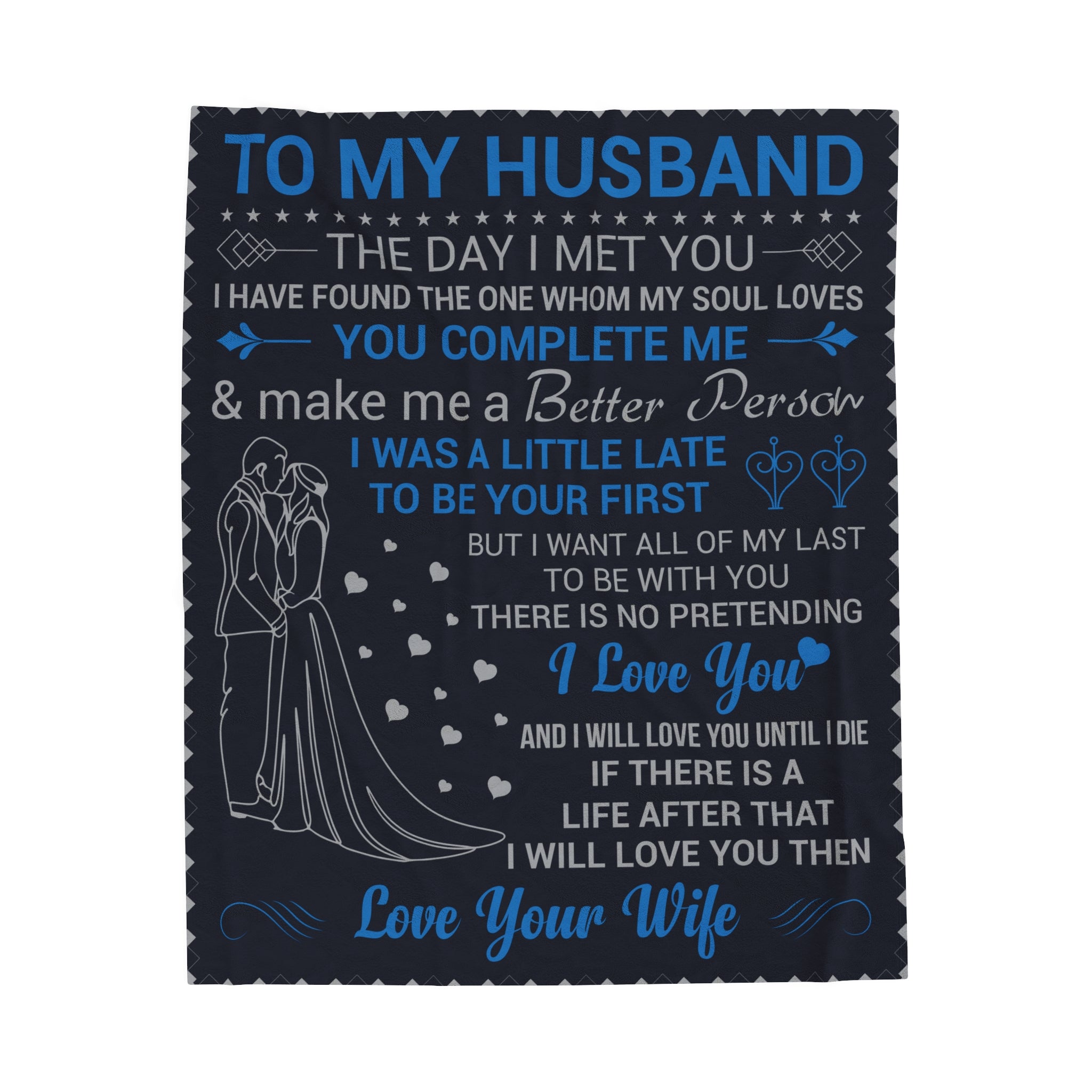 Husband Gift Velveteen Blanket - To My Husband