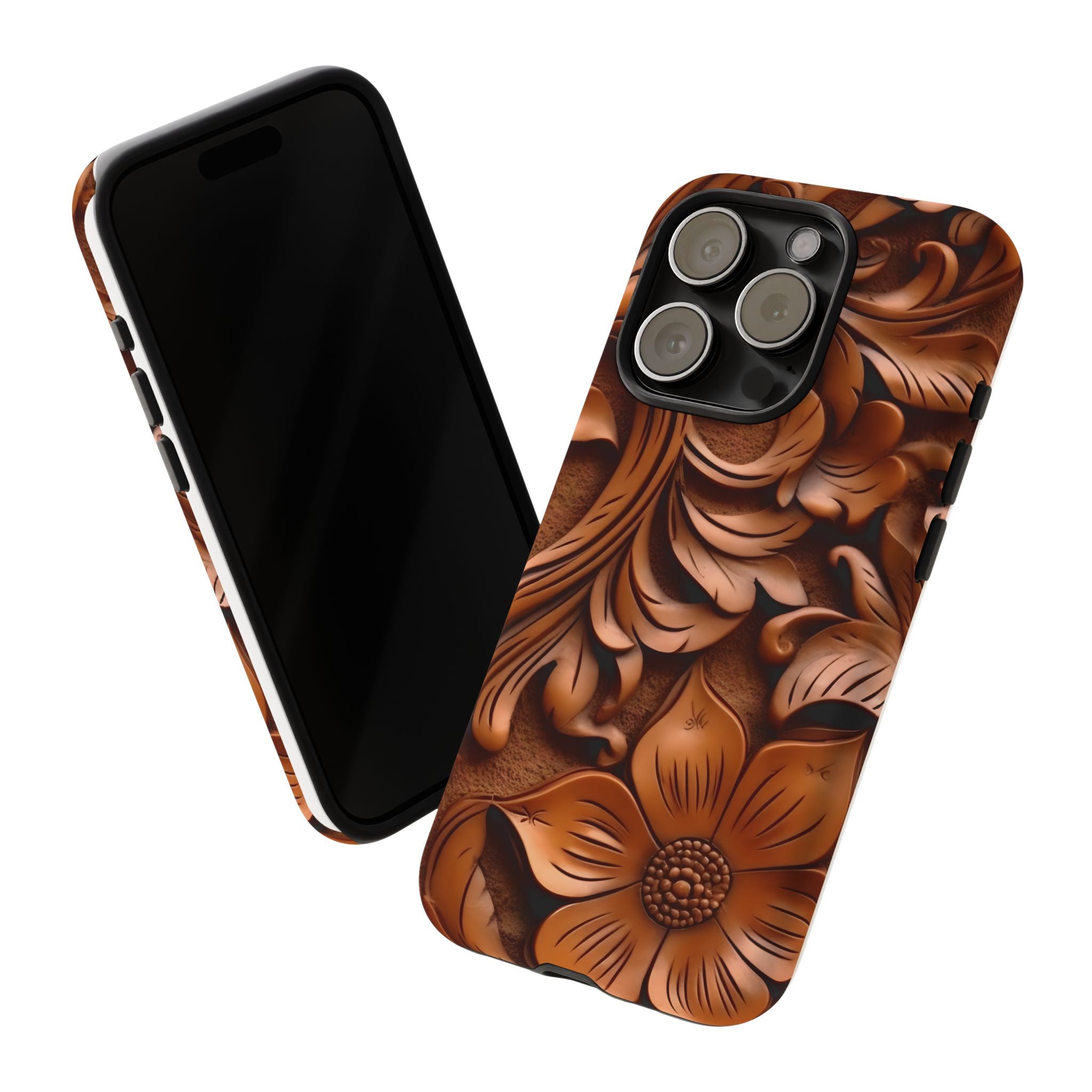 Baroque Floral Hexagon Stone iPhone Case