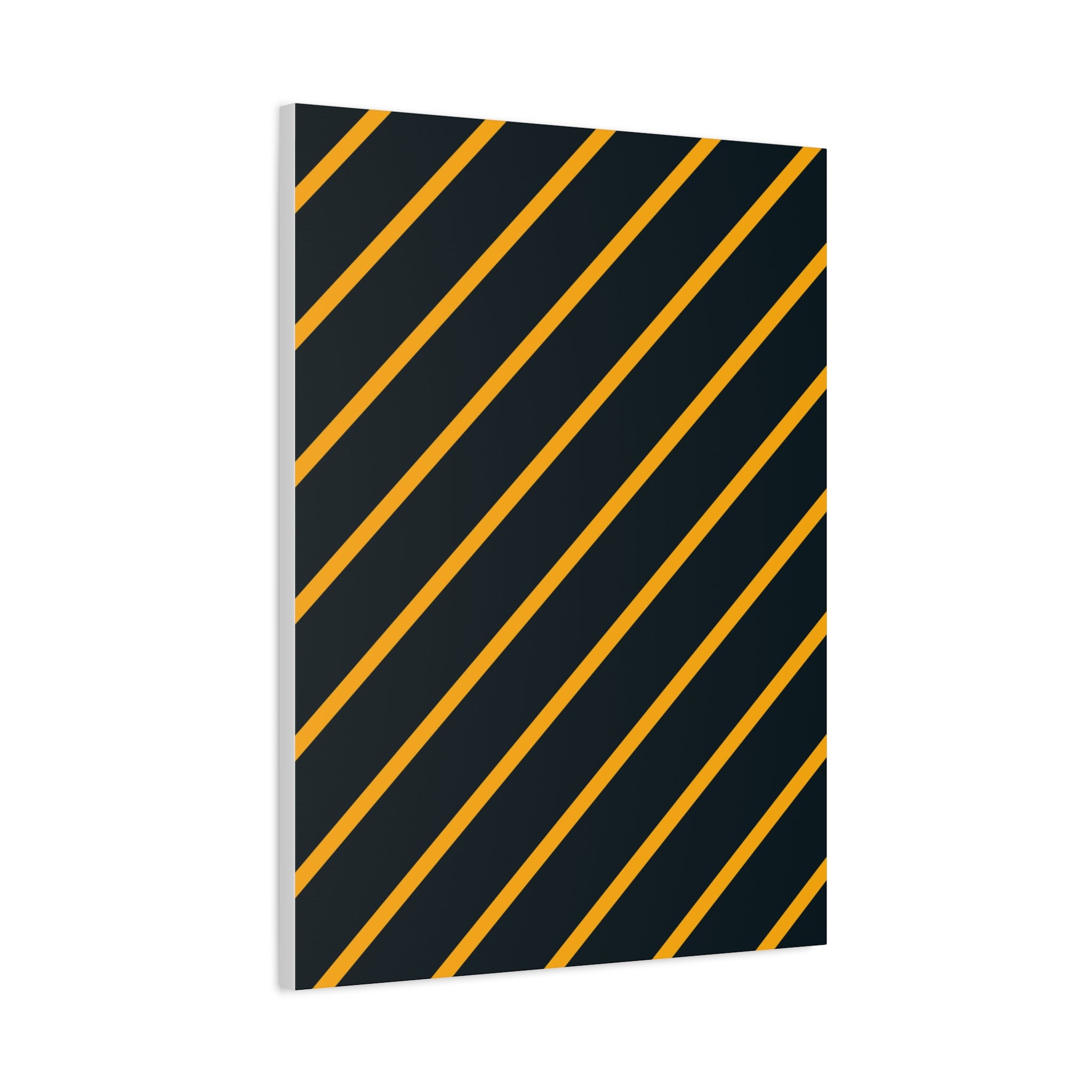 Bold Orange Diagonal Stripes Matte Canvas Art