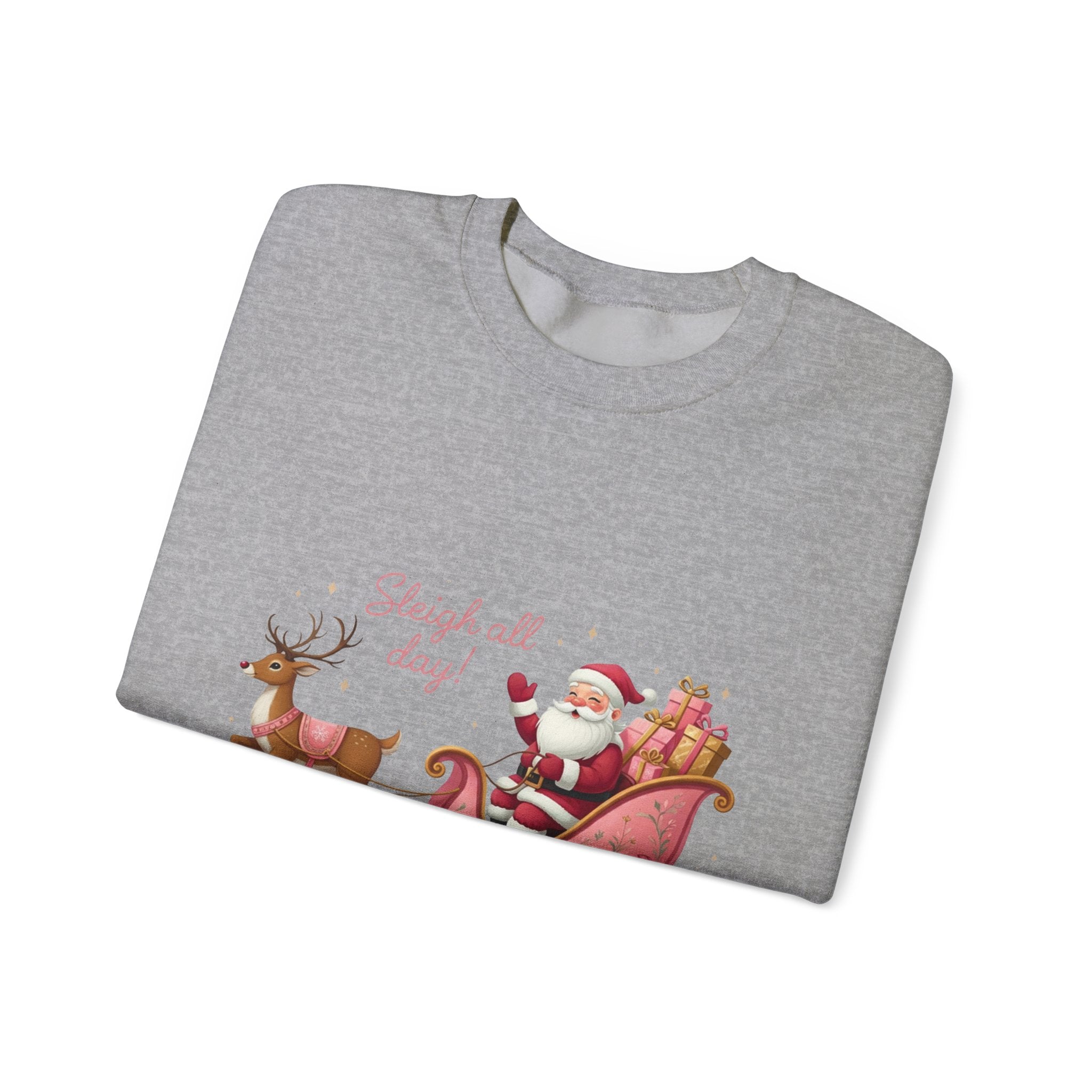 Pink Sleigh Santa Christmas Sweatshirt