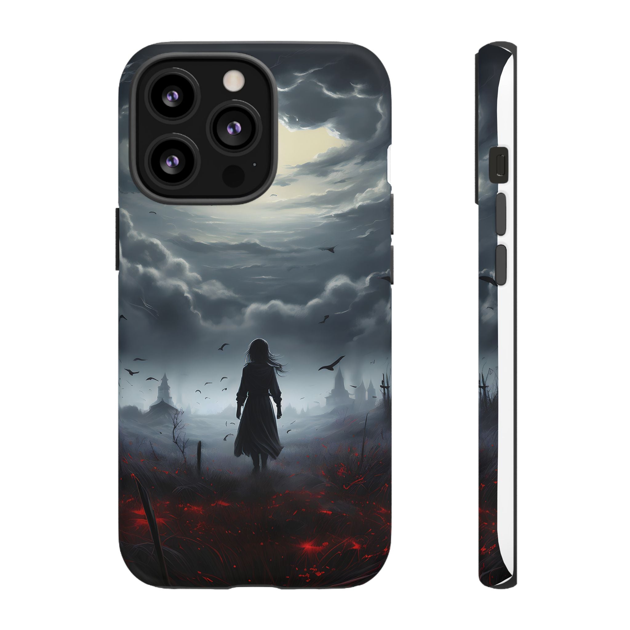 Stormy Silhouette Hexagon Stone iPhone Case