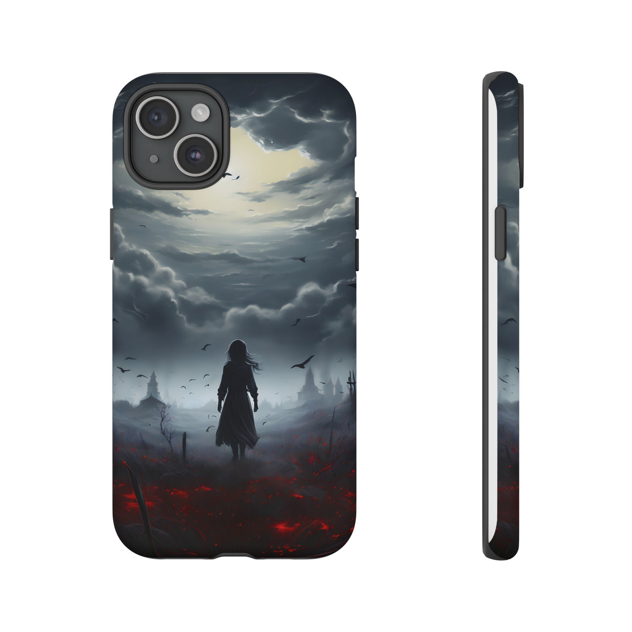 Stormy Silhouette Hexagon Stone iPhone Case