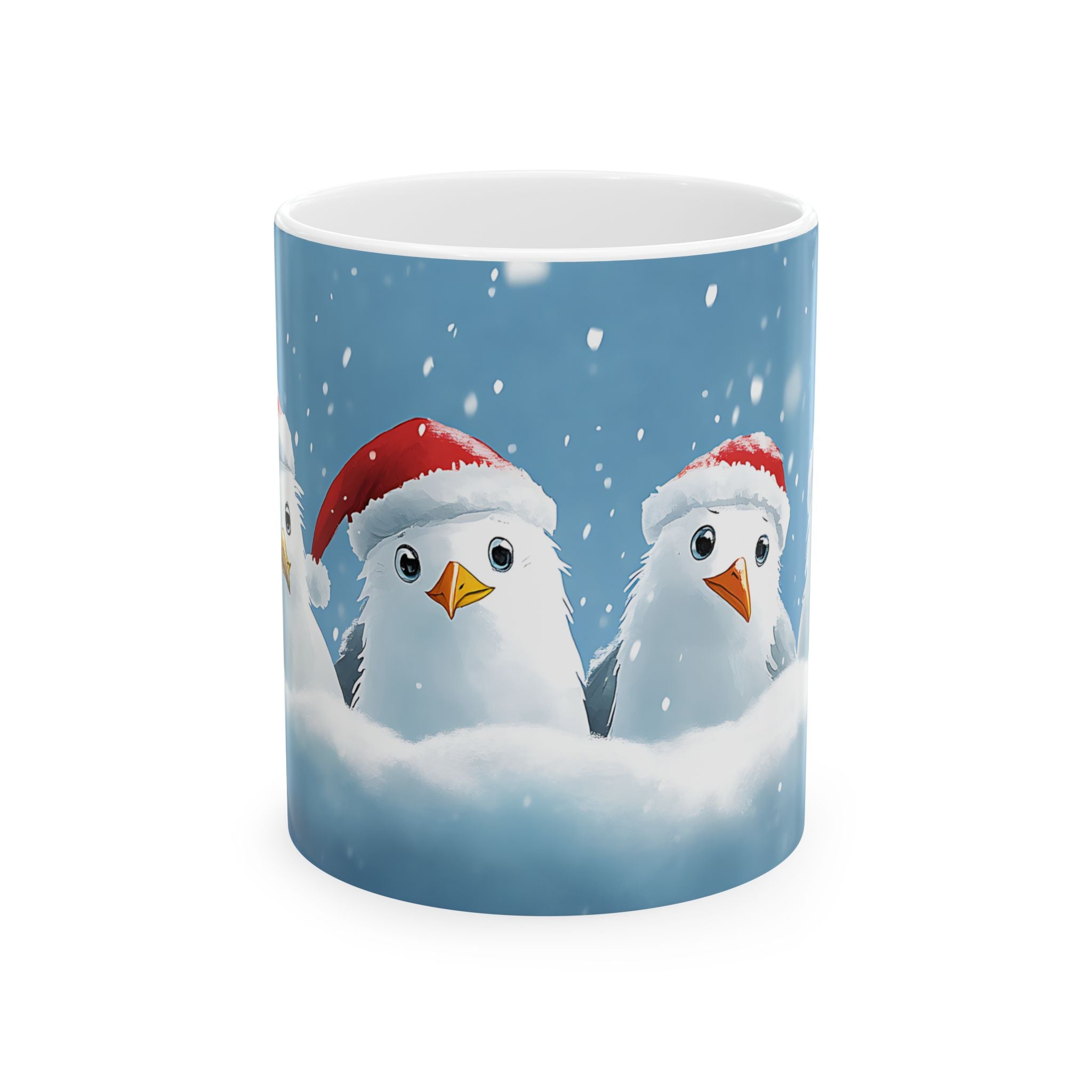 Snowy Santa Seagull Mug