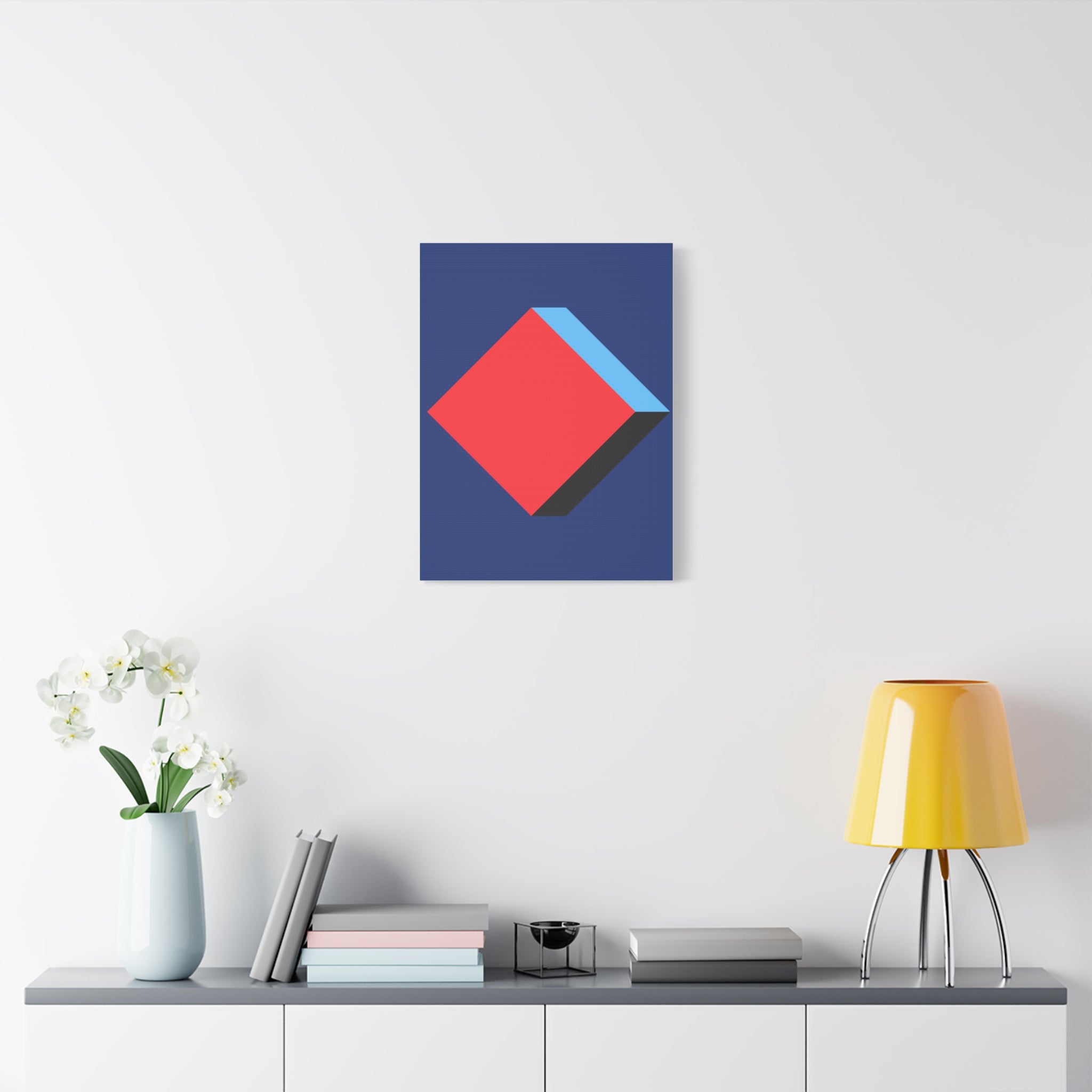 Geometric Cube Diamond Canvas Art