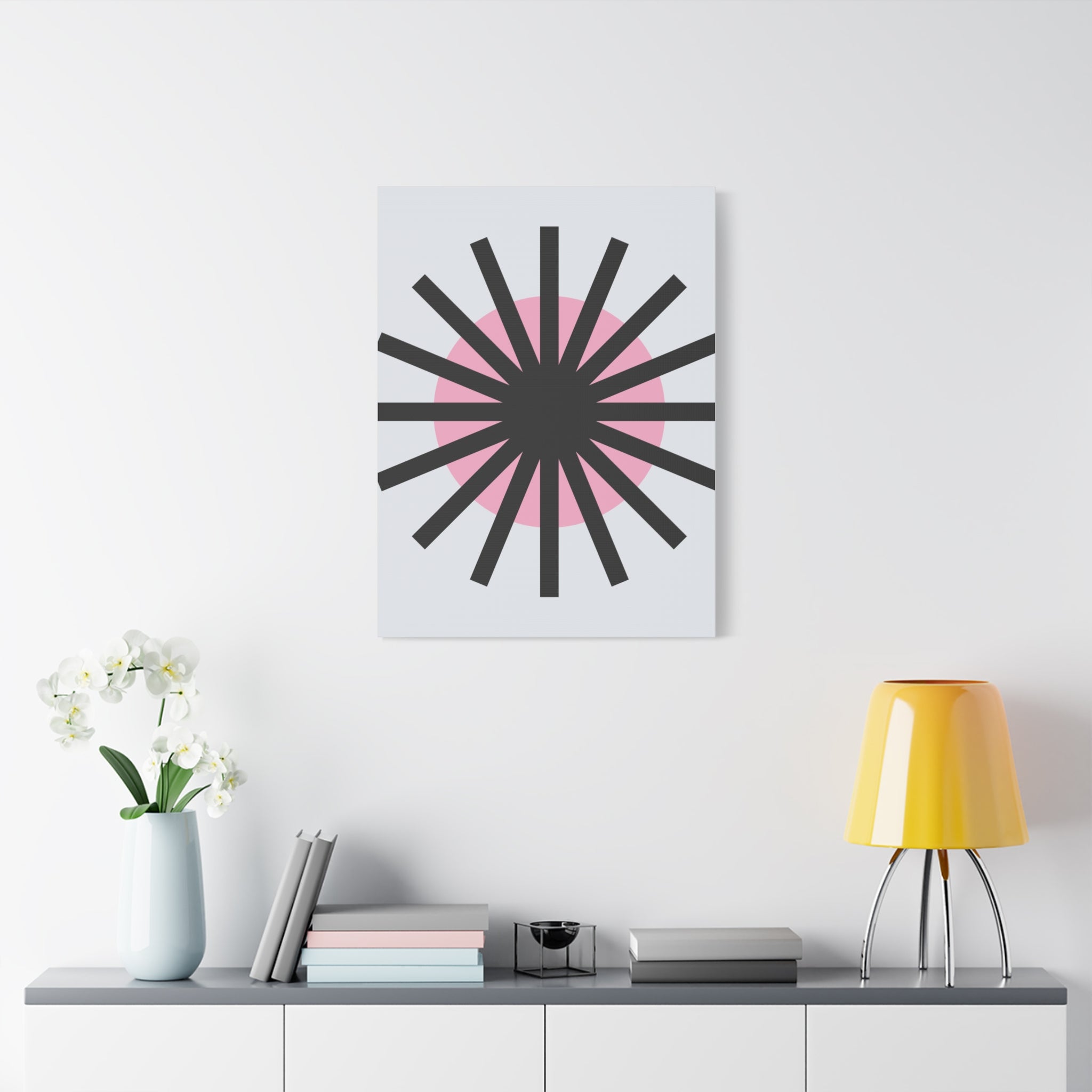 Mid-Century Sunburst Abstract Canvas Art