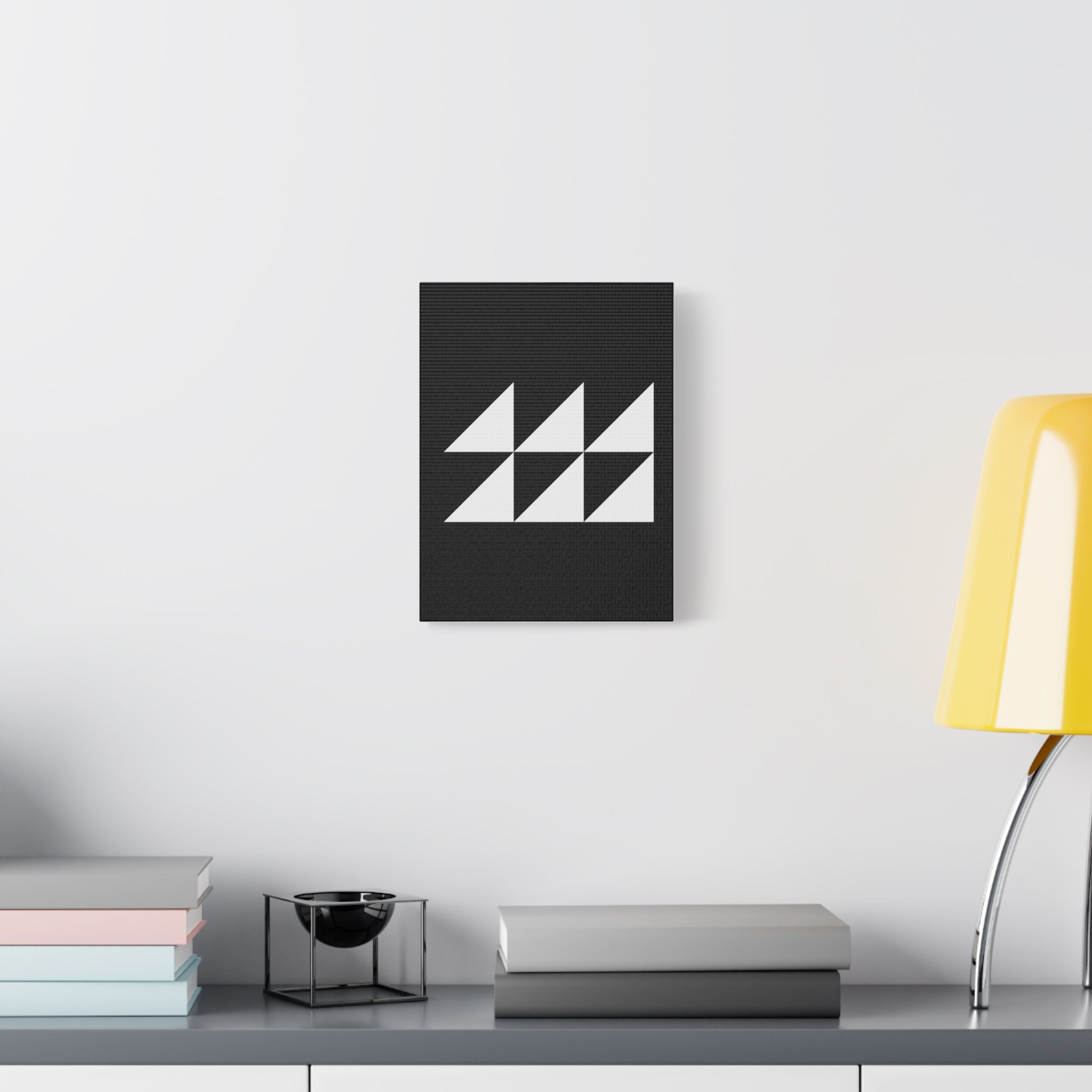 Geometric Triangles Matte Canvas Art