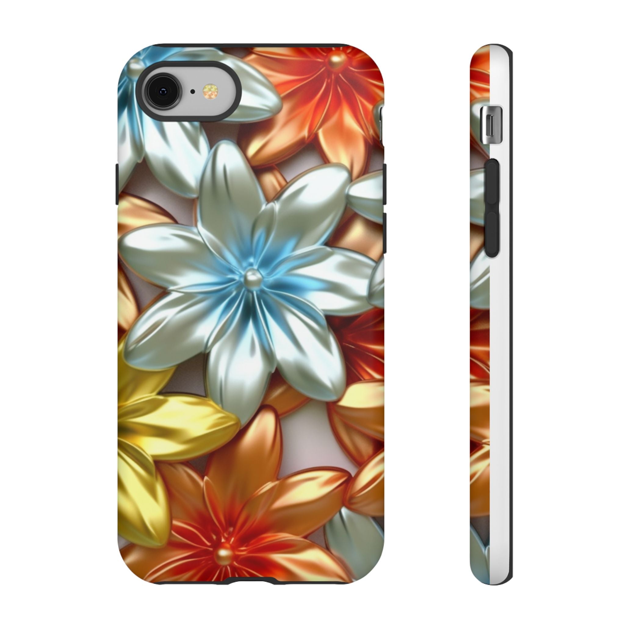 Metallic Flower Hexagon iPhone Case - Rugged