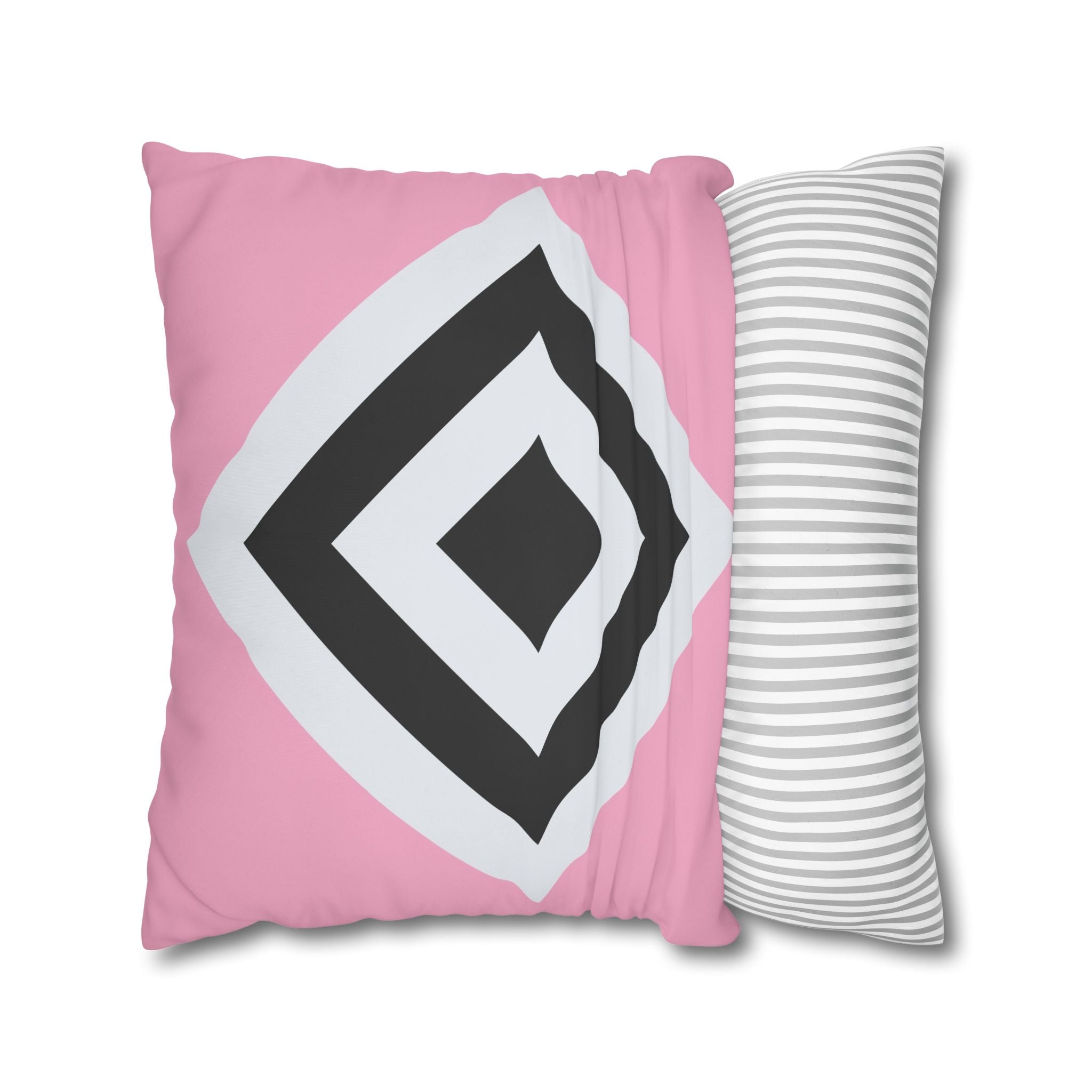 Geometric Diamond Pillowcase - Blush Pink