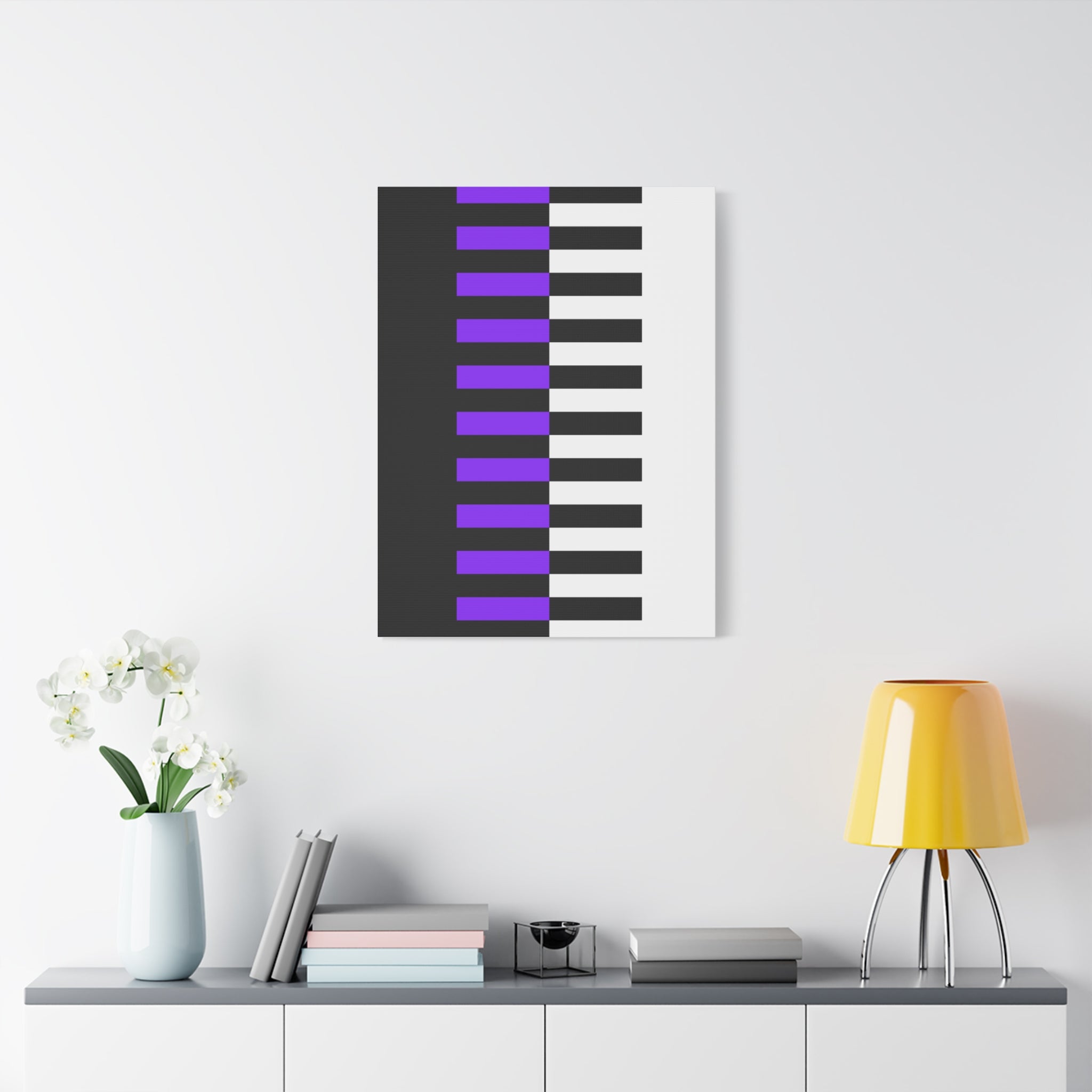 Abstract Purple Piano Keys Canvas Art