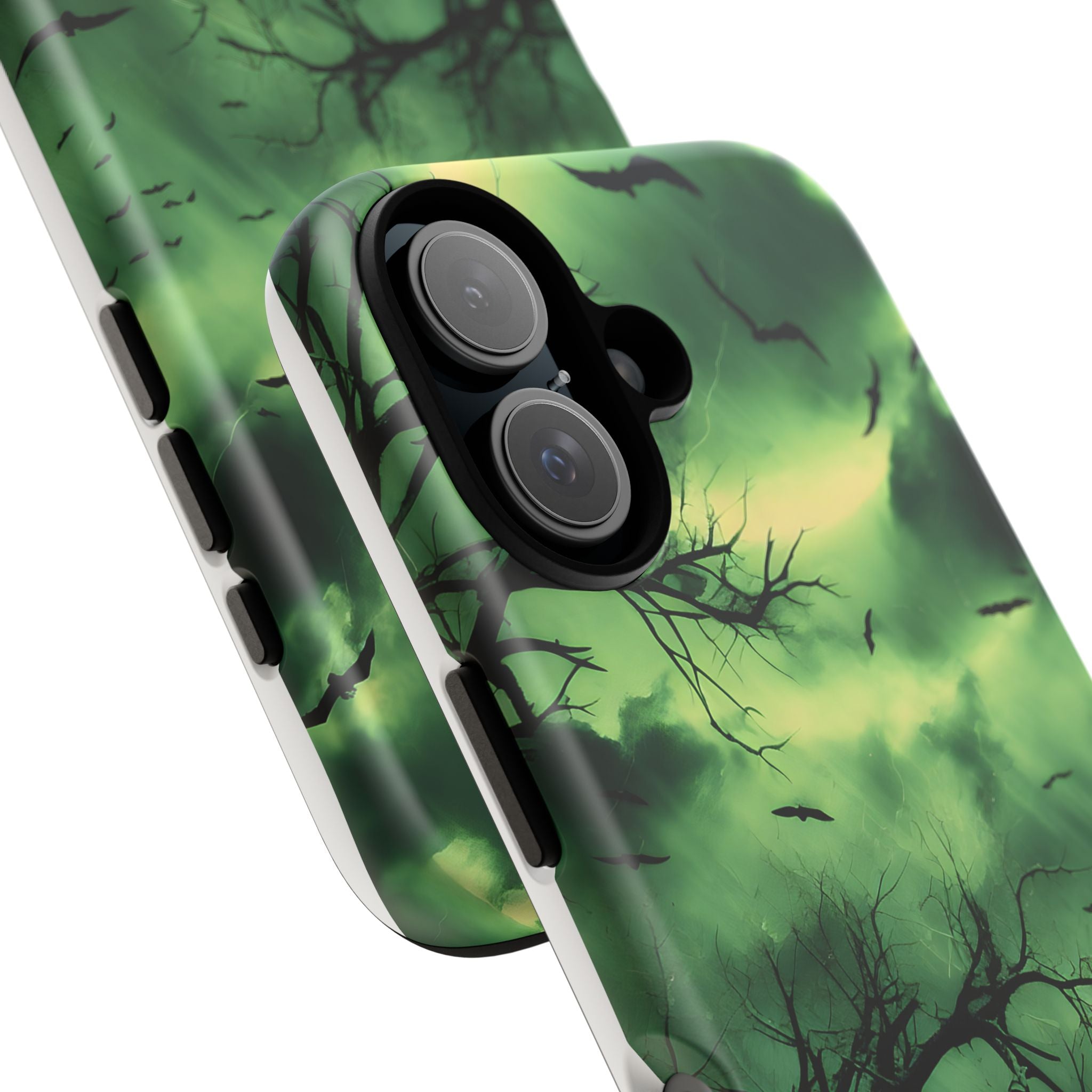 Gothic Green Forest iPhone Case - Hexagon Stone