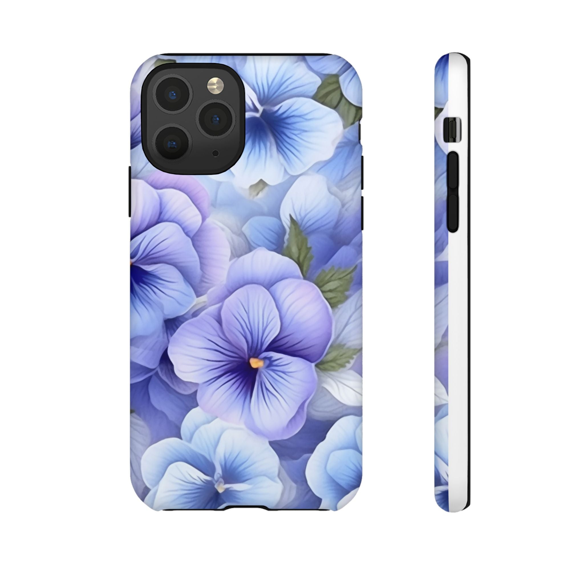 Dreamy Pansy Blue iPhone Case - Hexagon Stone