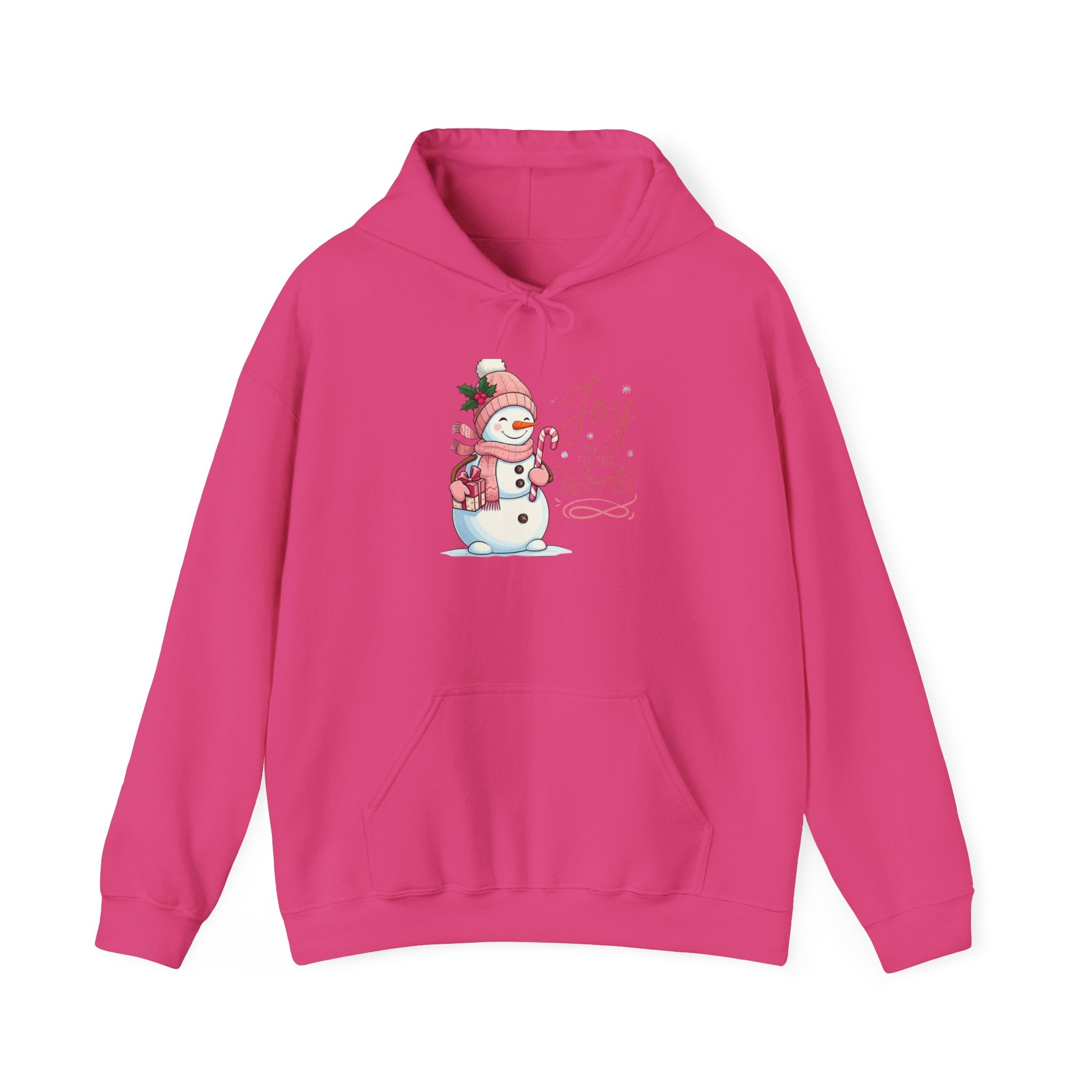 Pink Snowman Joy Christmas Hoodie