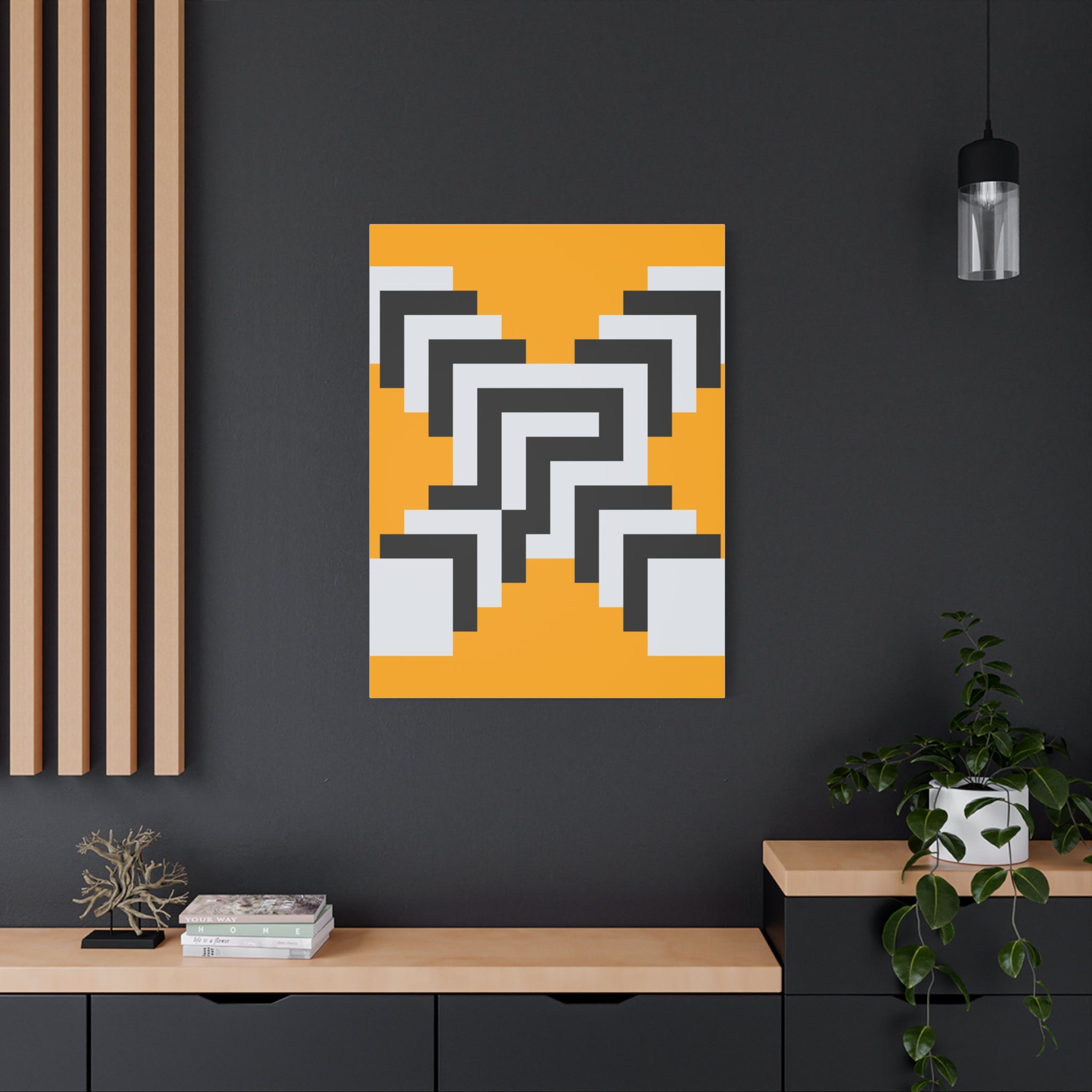 Geometric Orange Canvas Wall Art