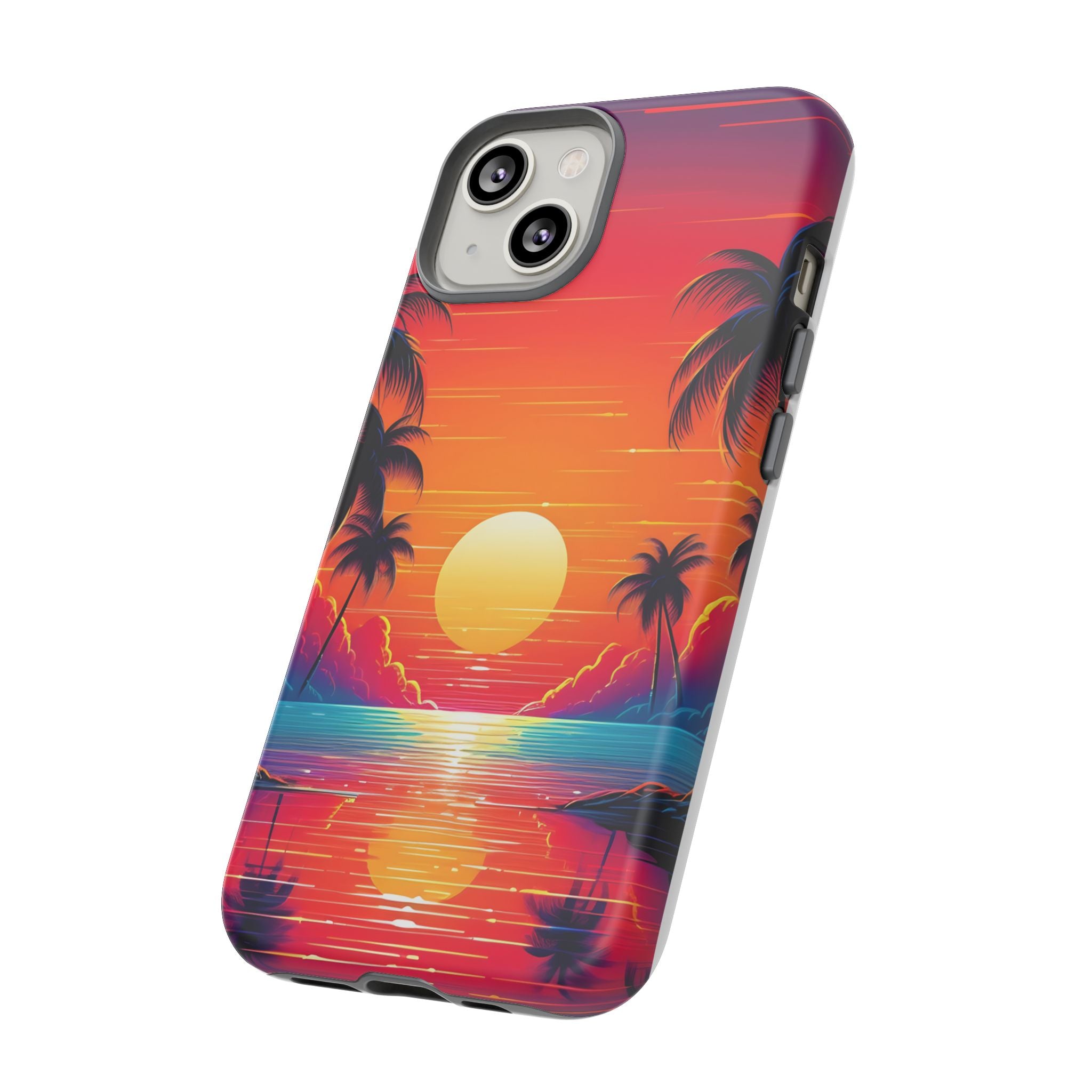 Sunset Palm Beach iPhone Case - Hexagon Stone