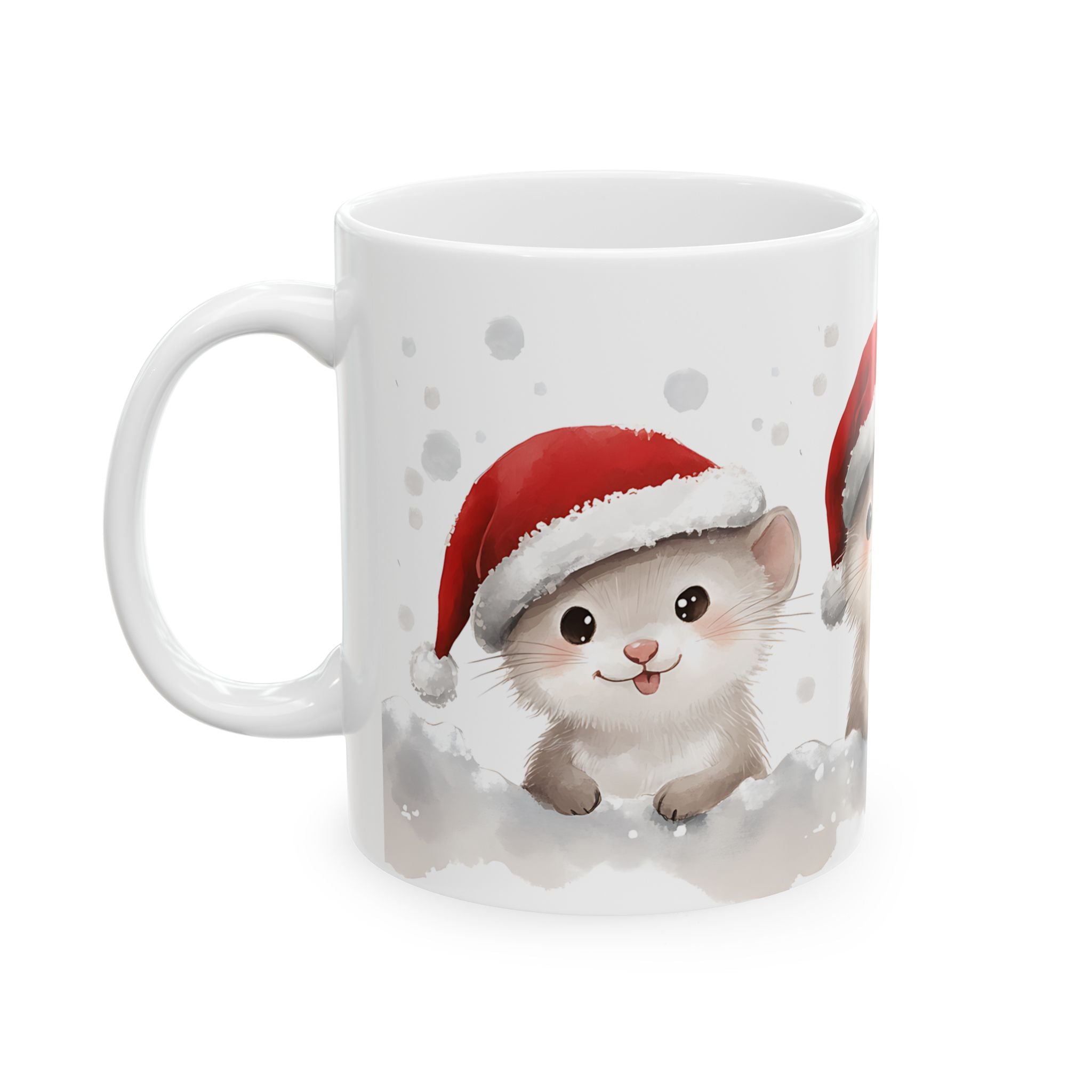 Cute Ferret Santa Mug - Holiday Gift