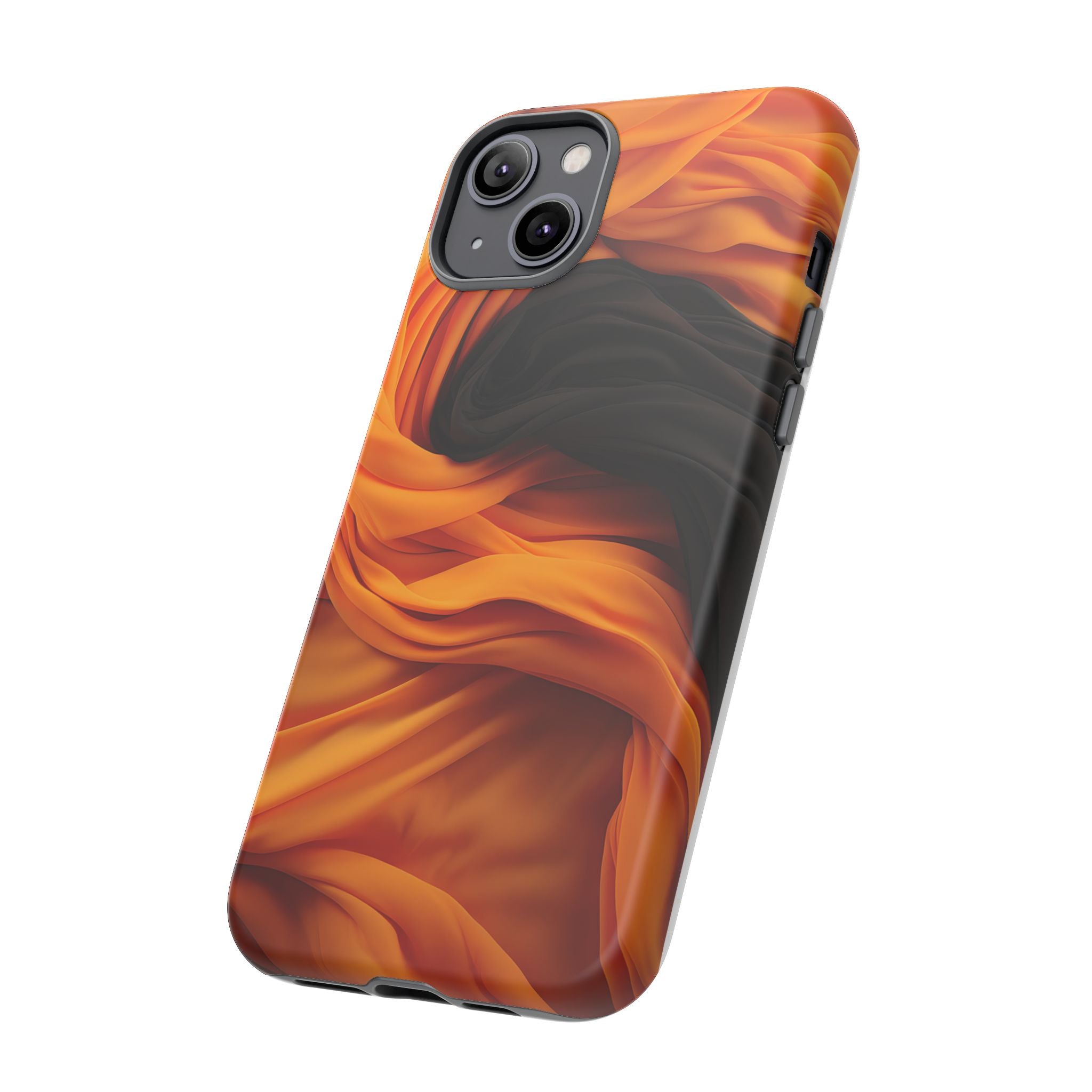 Abstract Orange & Gray Hexagon Stone iPhone Case