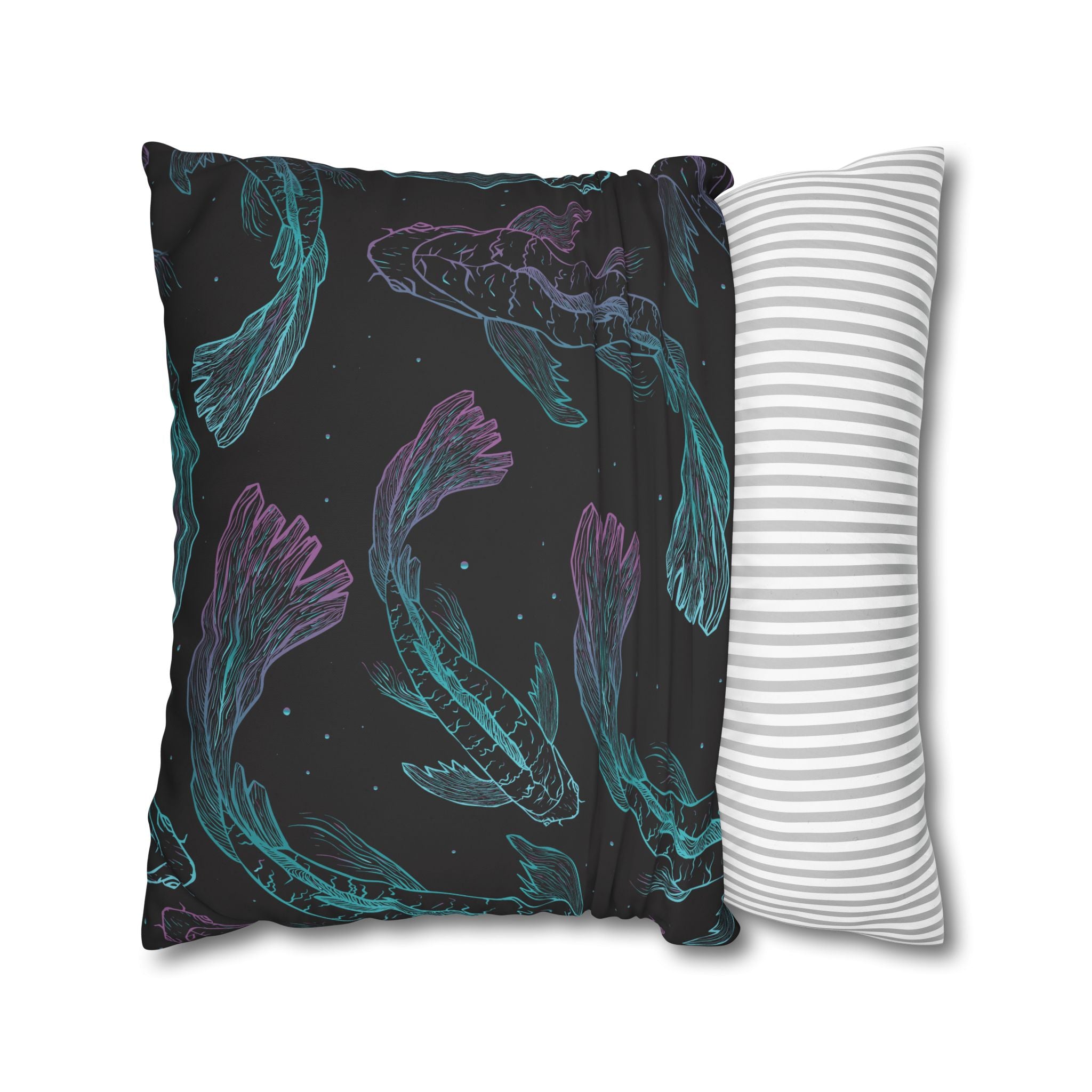 Teal & Purple Koi Fish Pillowcase