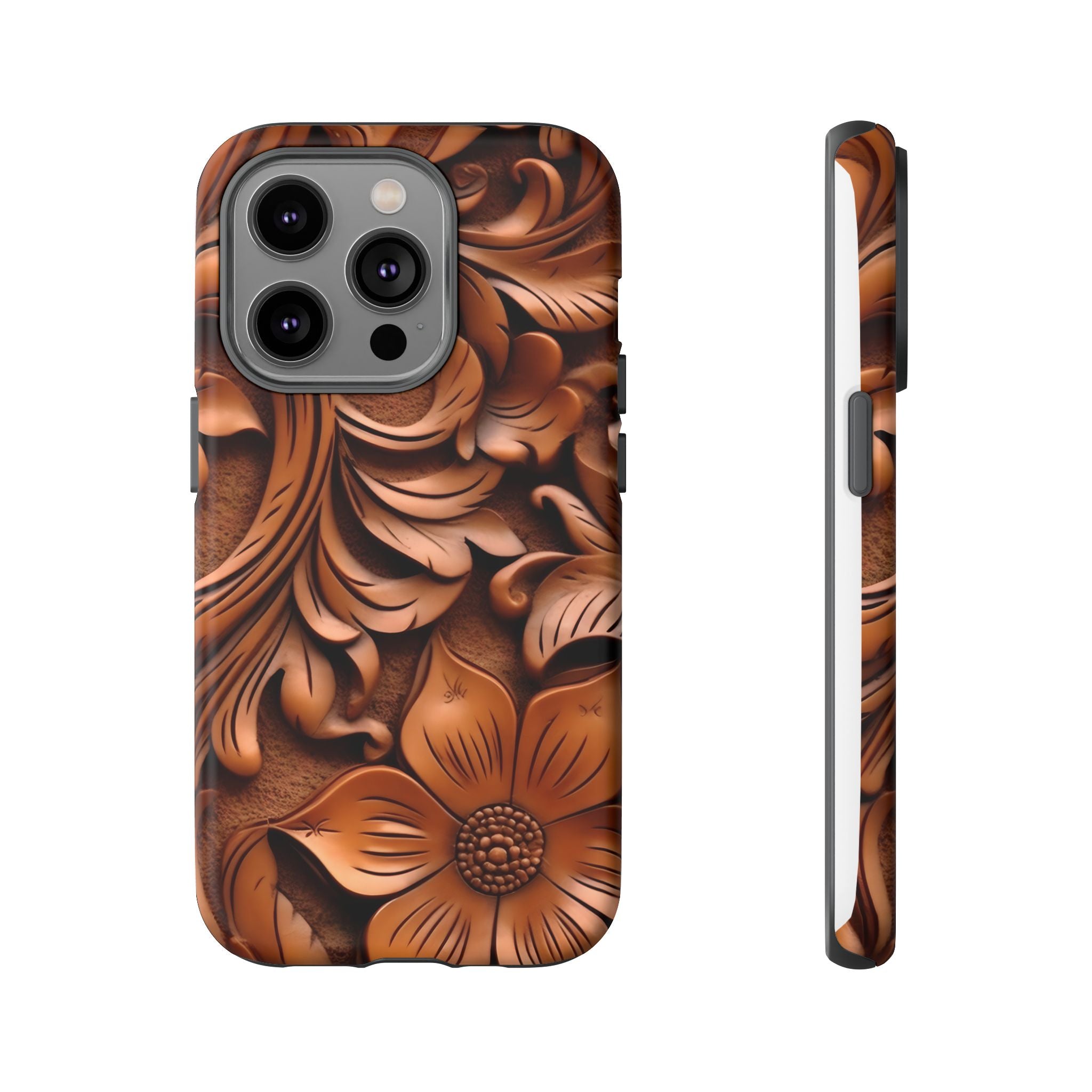 Baroque Floral Hexagon Stone iPhone Case