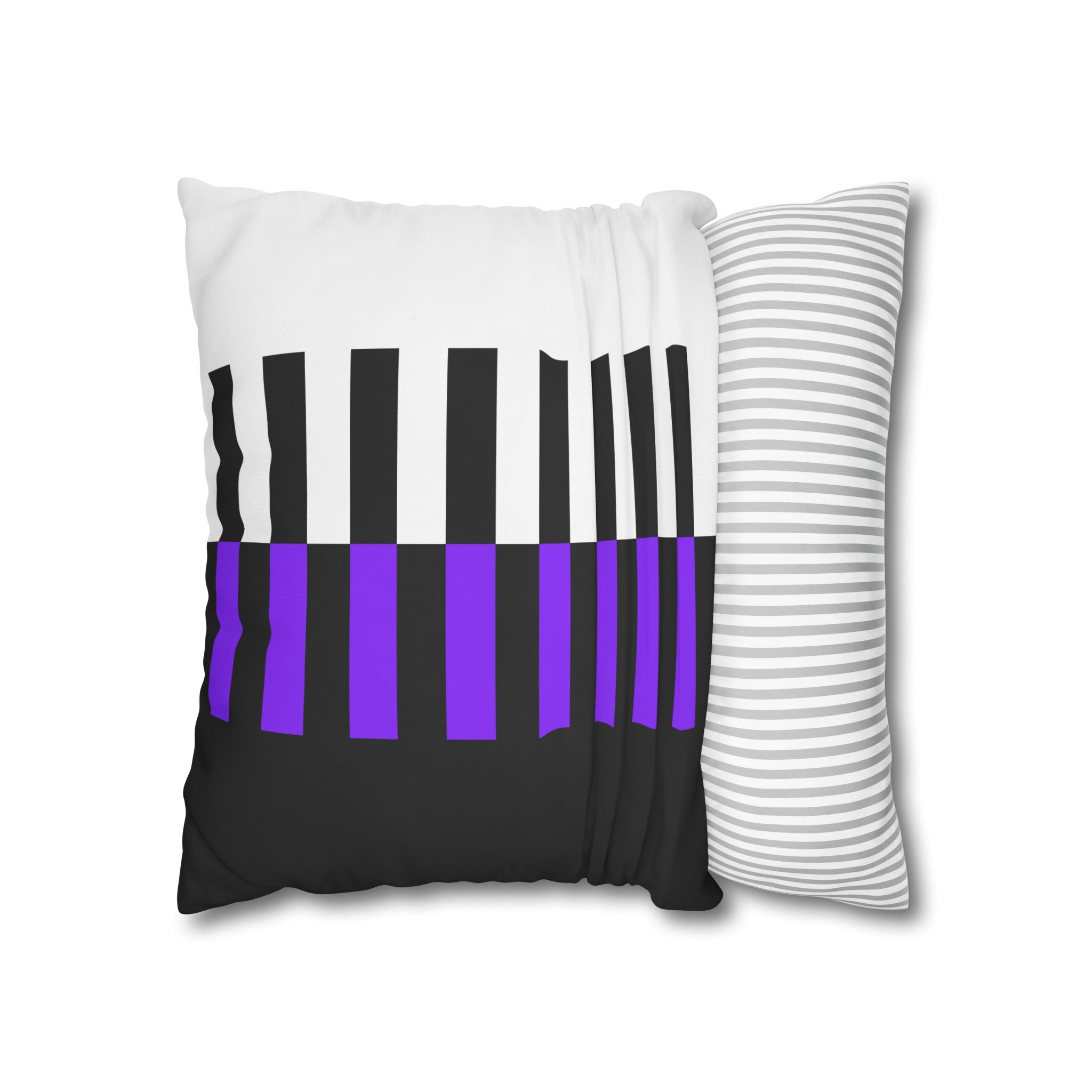 Abstract Piano Pillowcase - Purple & Black